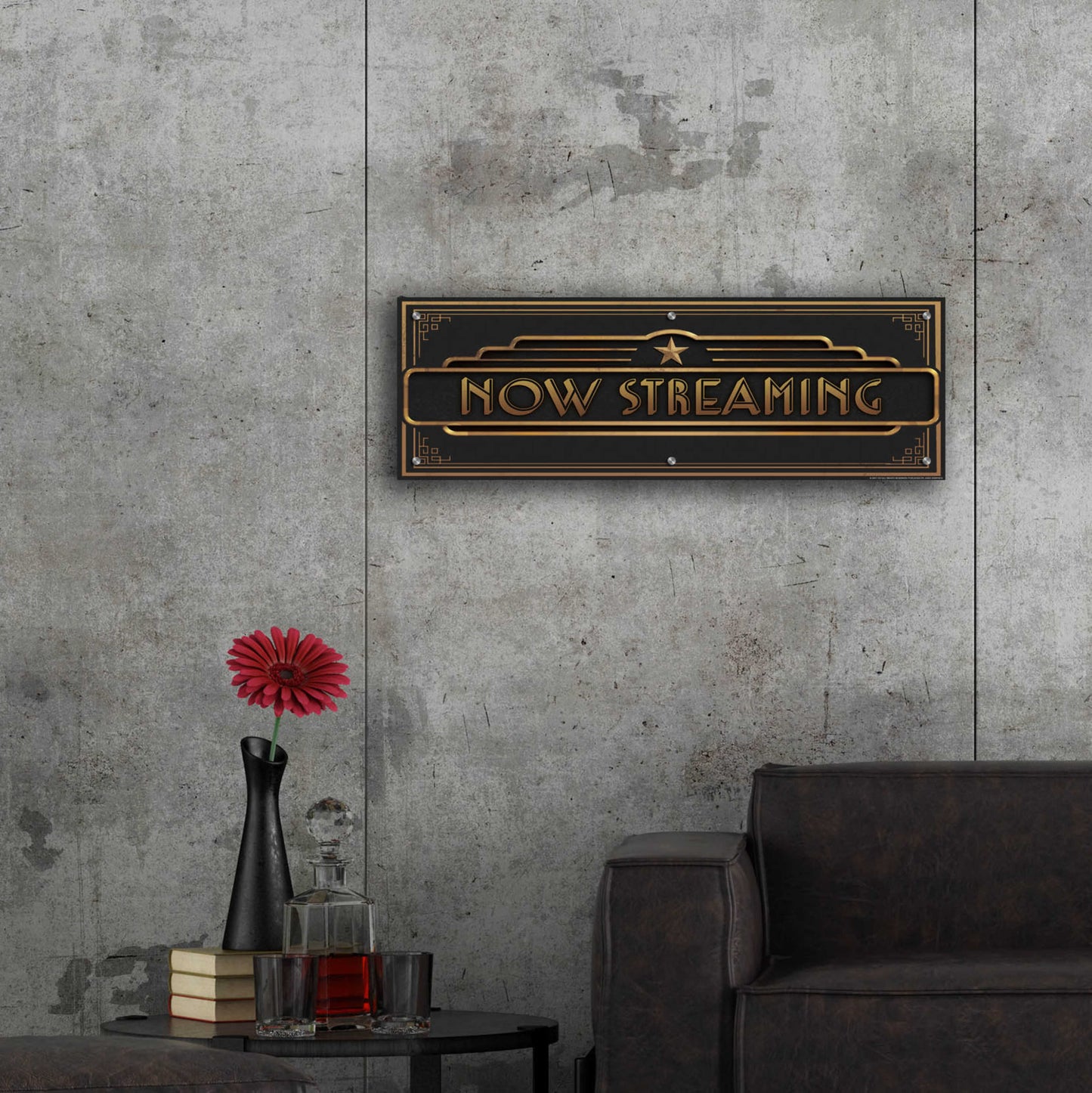 Epic Art 'Now Streaming' by JJ Brando, Acrylic Glass Wall Art,36x12