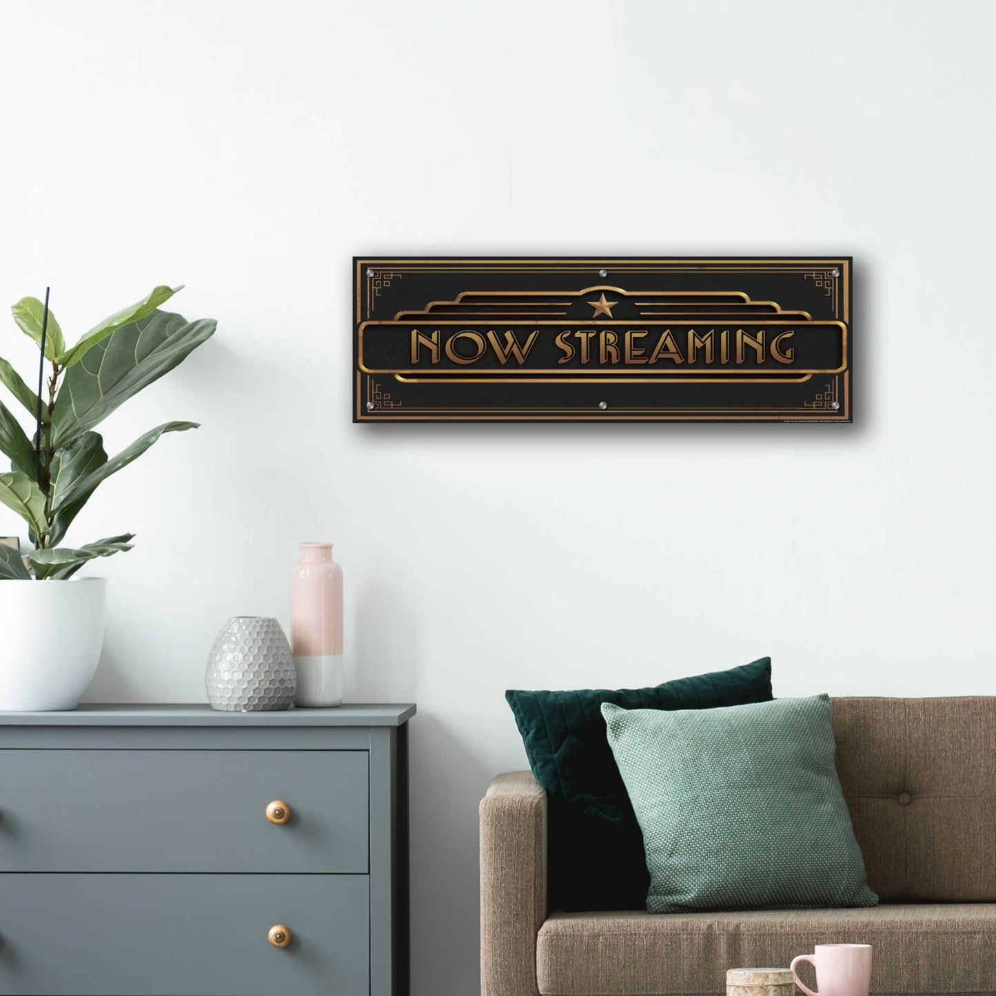 Epic Art 'Now Streaming' by JJ Brando, Acrylic Glass Wall Art,36x12