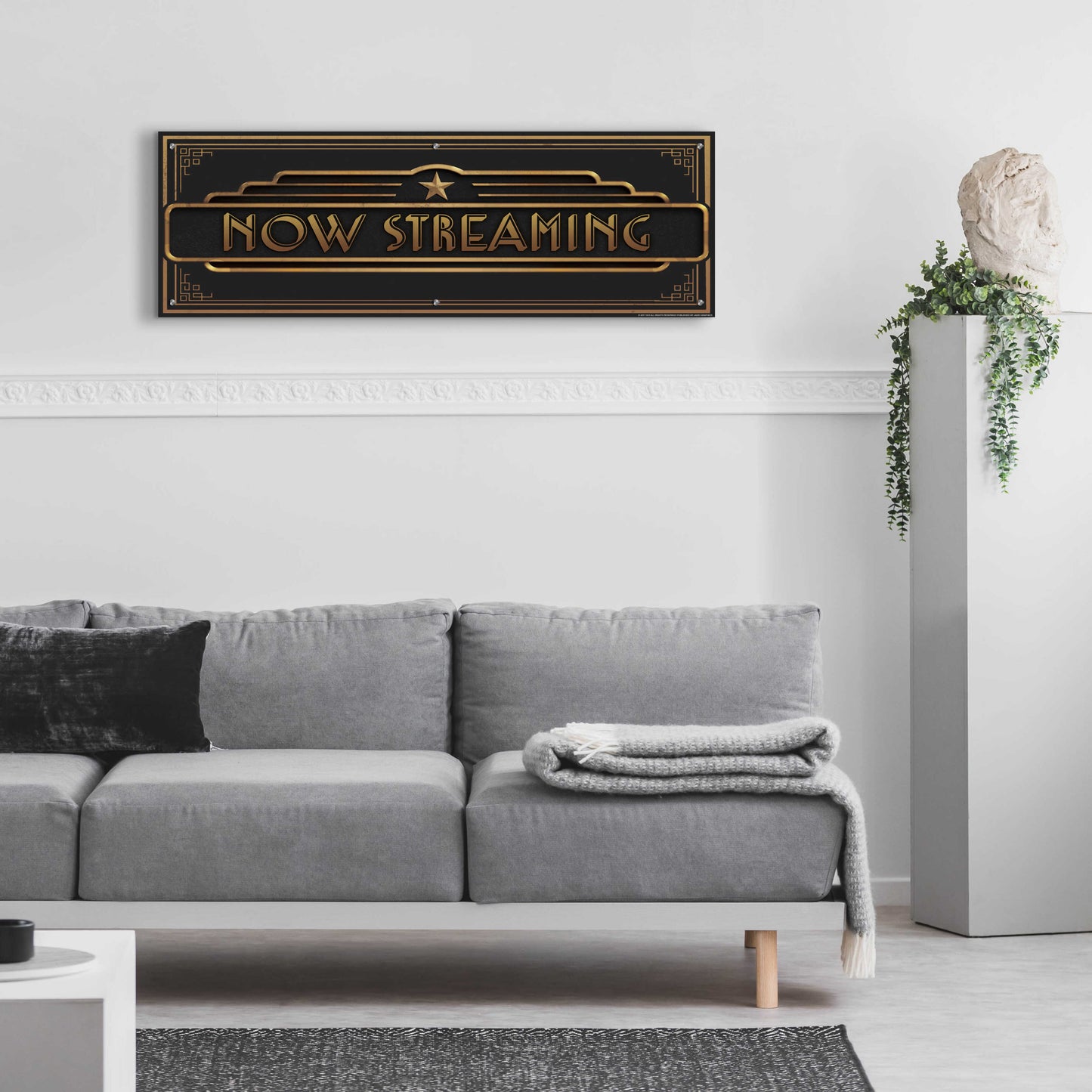 Epic Art 'Now Streaming' by JJ Brando, Acrylic Glass Wall Art,48x16