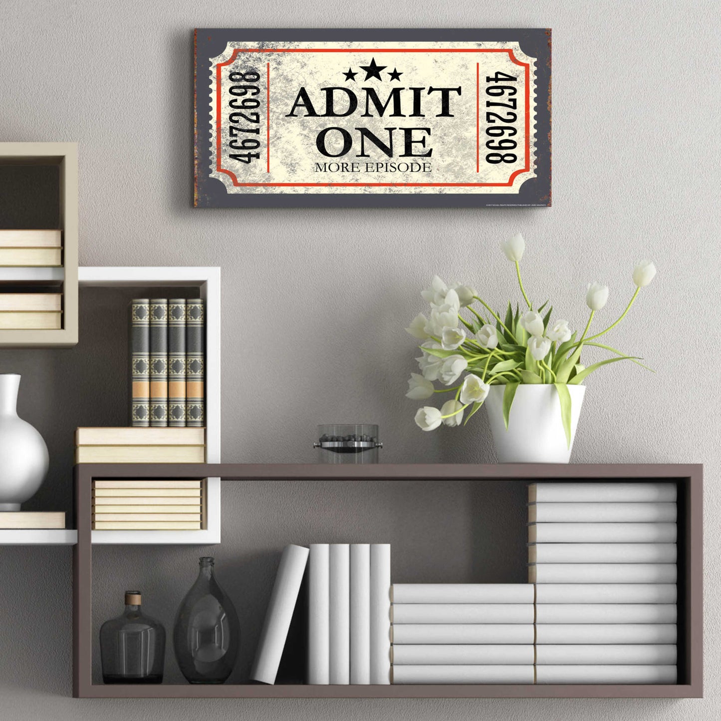 Epic Art 'Admit One' by JJ Brando, Acrylic Glass Wall Art,24x12