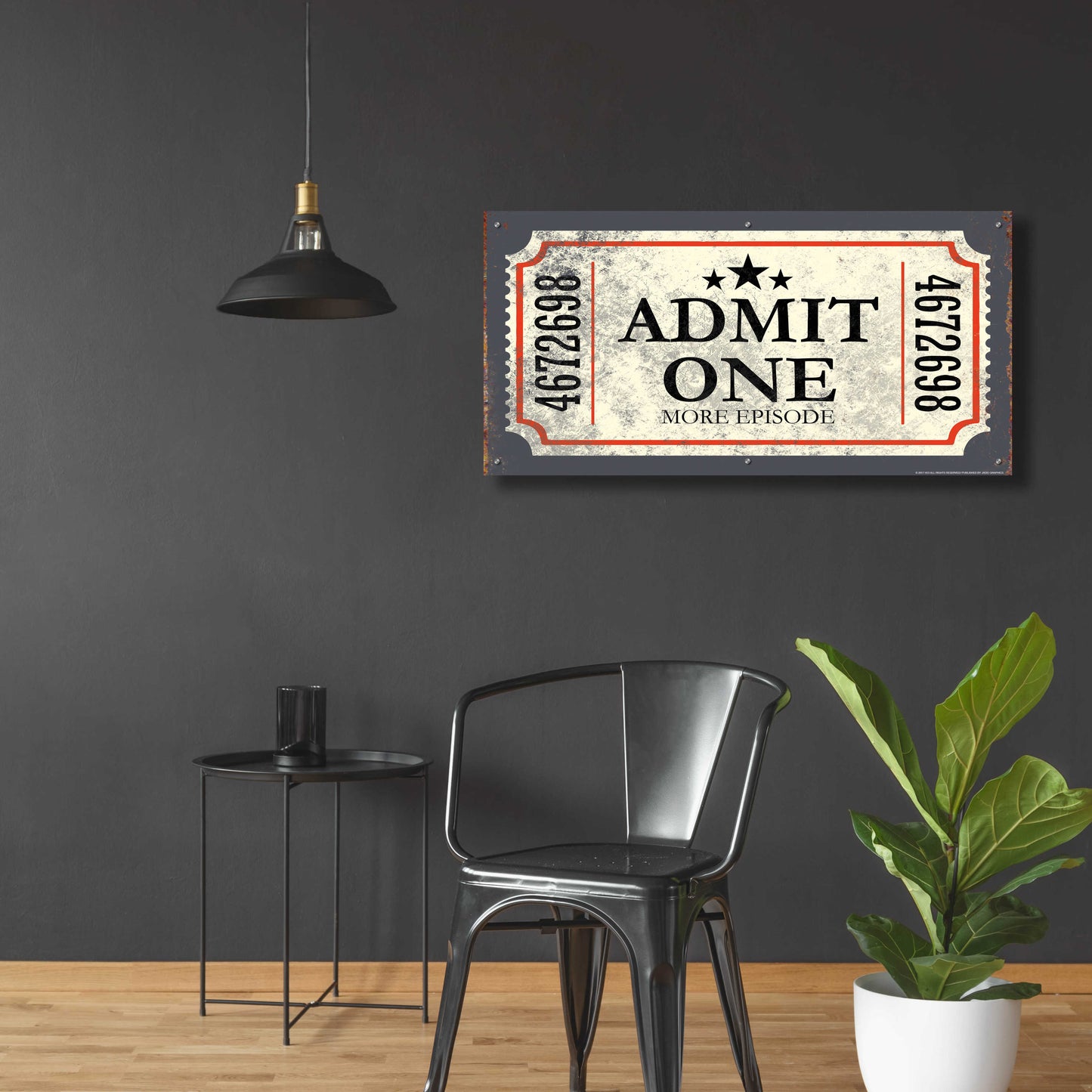 Epic Art 'Admit One' by JJ Brando, Acrylic Glass Wall Art,48x24