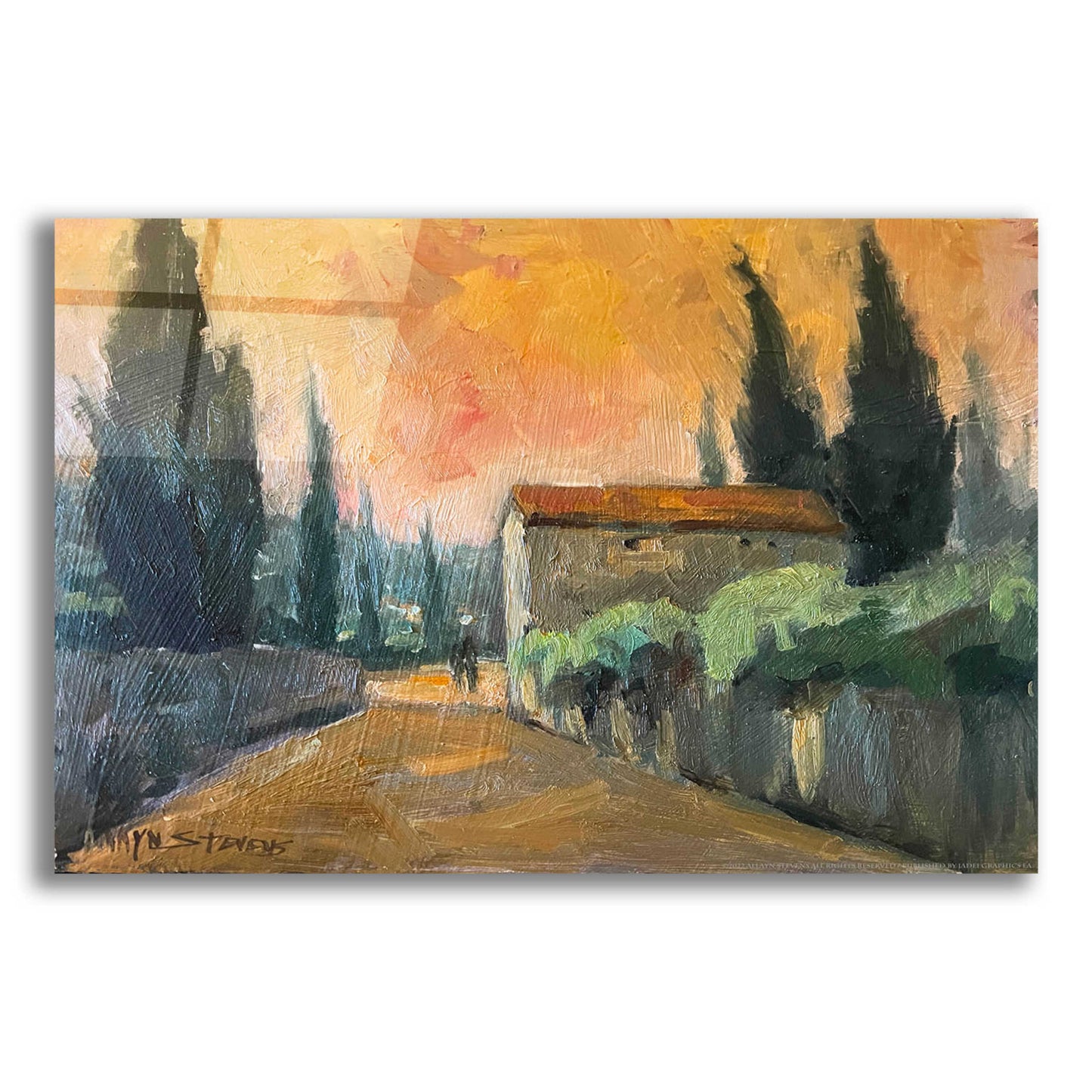 Epic Art 'French Farm' by Allayn Stevens, Acrylic Glass Wall Art,24x16