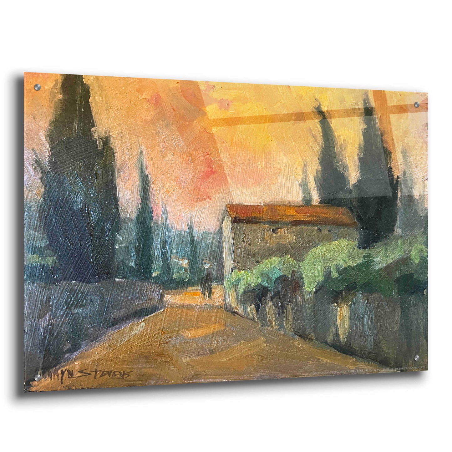 Epic Art 'French Farm' by Allayn Stevens, Acrylic Glass Wall Art,36x24