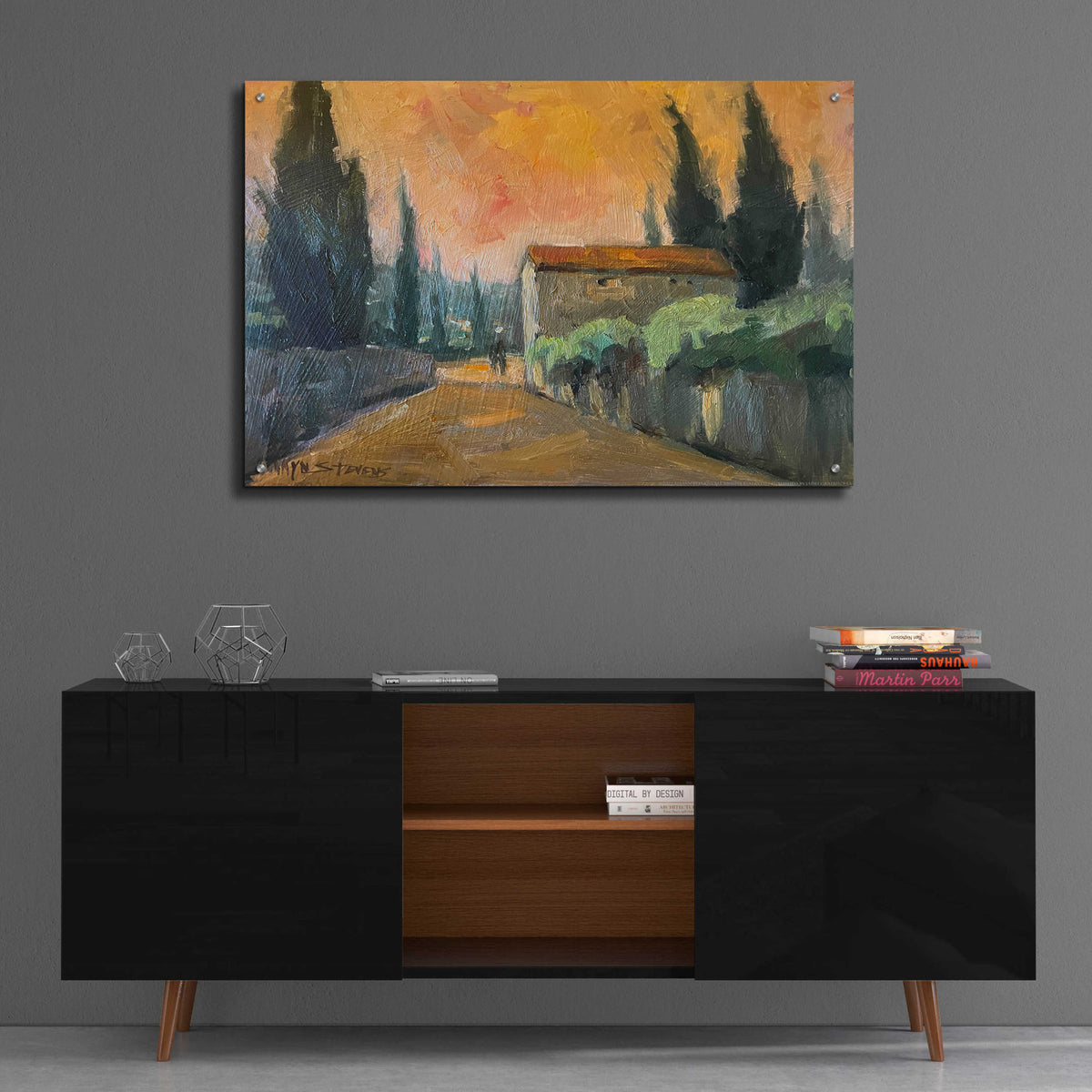 French Farm by Allayn Stevens - 36x24 acrylic wall art in a room