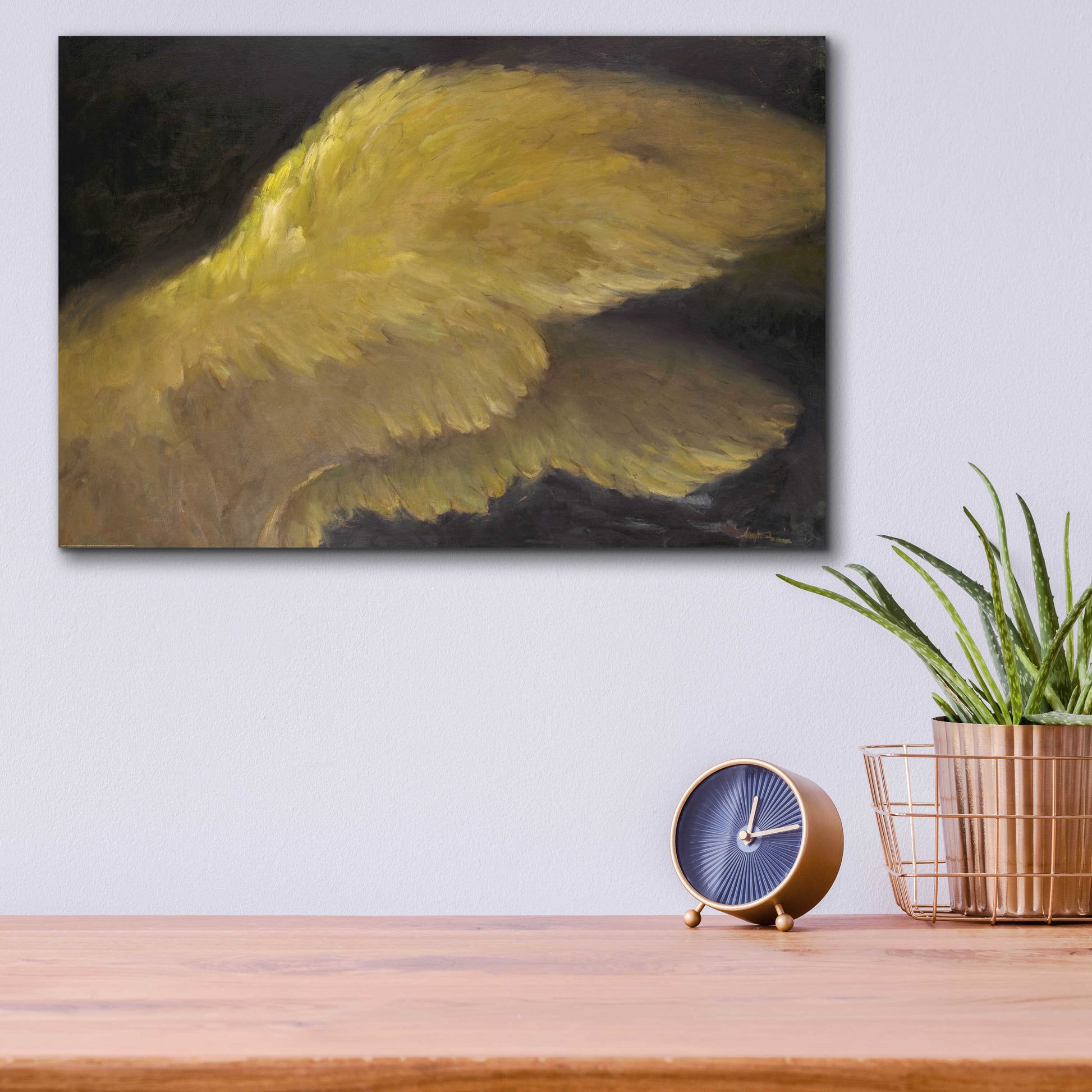 Epic Art 'Golden Wings 1' by Allayn Stevens, Acrylic Glass Wall Art,16x12