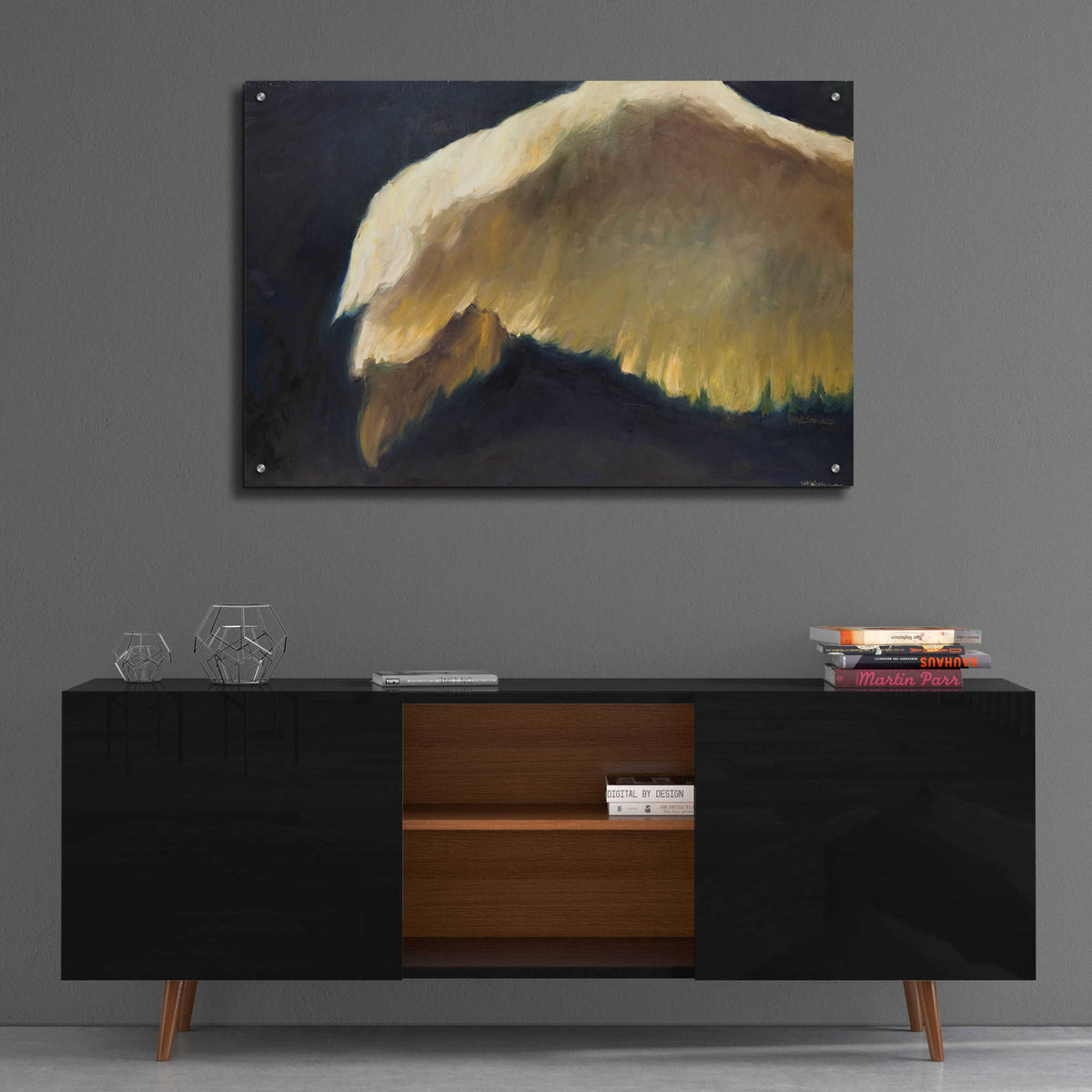 Golden Wings 2 by Allayn Stevens - 36x24 acrylic wall art in a room