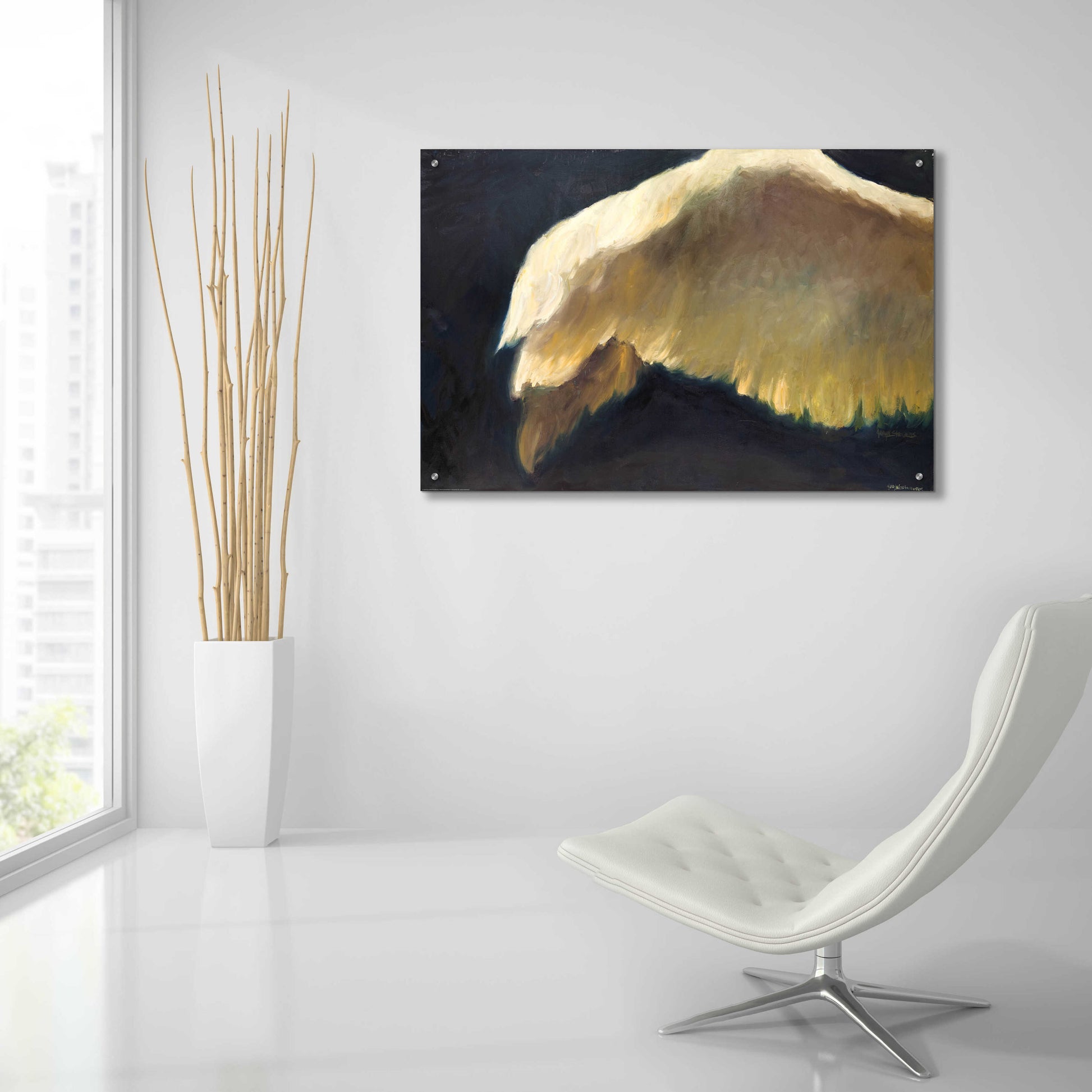 Epic Art 'Golden Wings 2' by Allayn Stevens, Acrylic Glass Wall Art,36x24