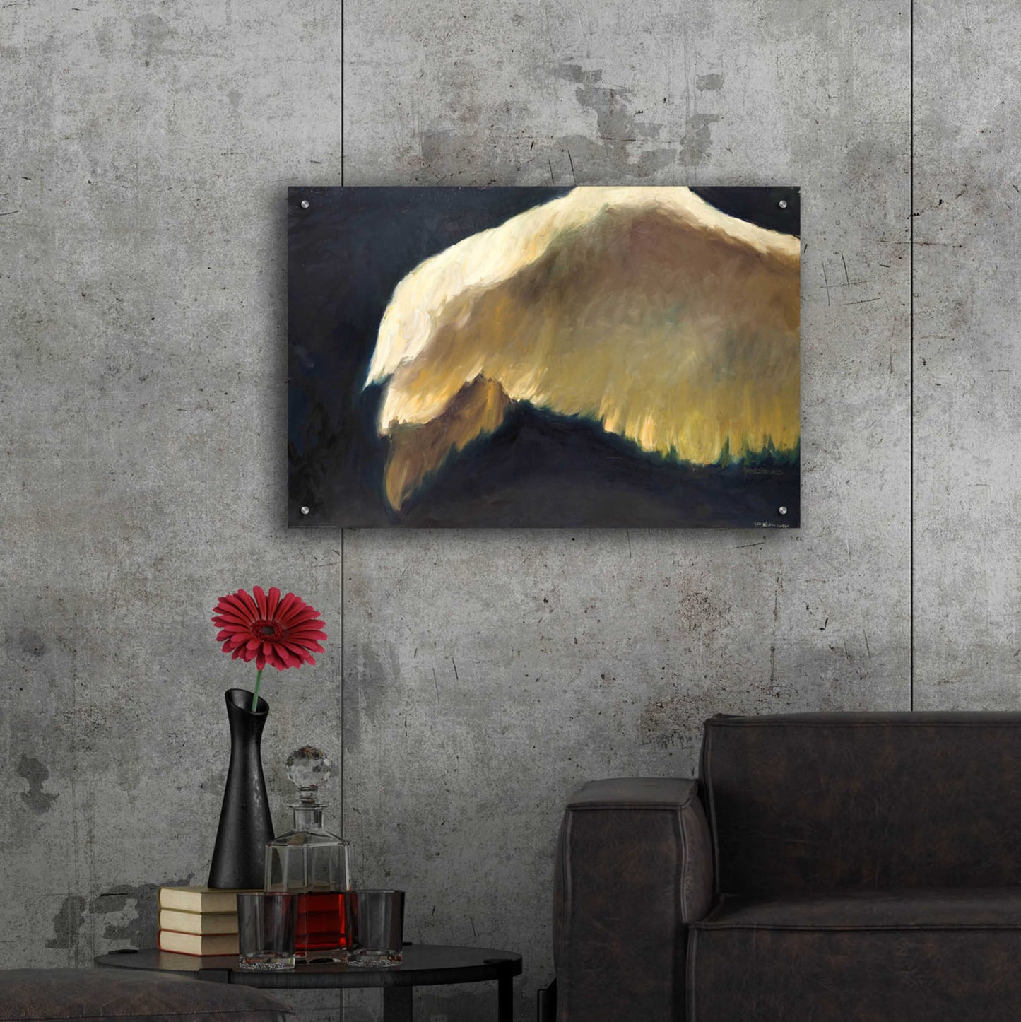 Epic Art 'Golden Wings 2' by Allayn Stevens, Acrylic Glass Wall Art,36x24