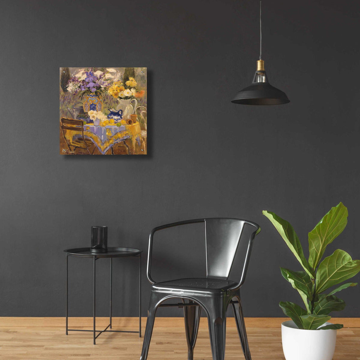 Garden Table by Allayn Stevens - 24x24 acrylic wall art in a room