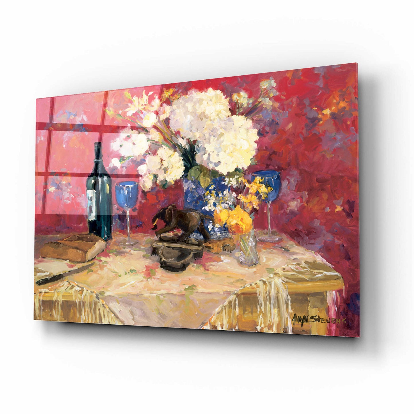 Epic Art 'White Bouquet' by Allayn Stevens, Acrylic Glass Wall Art,16x12