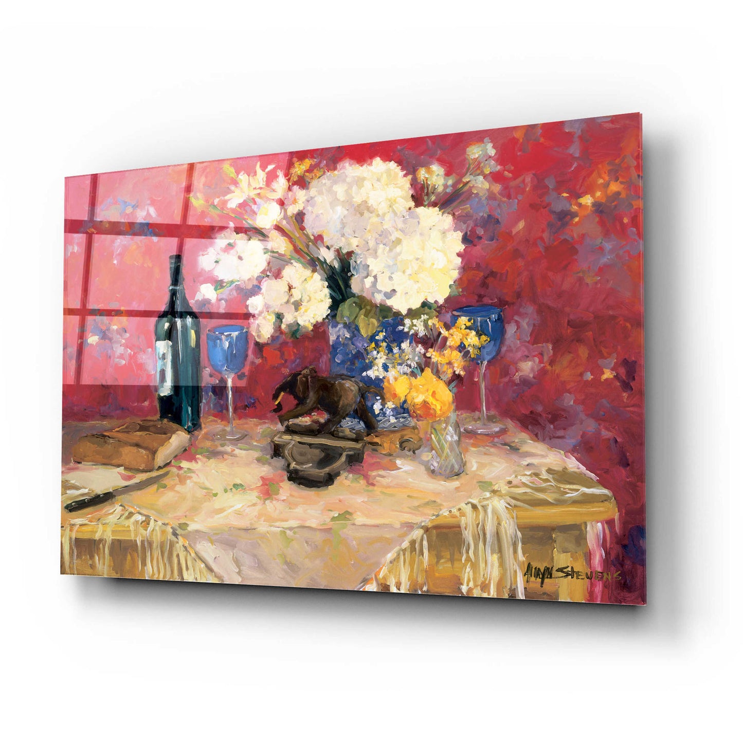 Epic Art 'White Bouquet' by Allayn Stevens, Acrylic Glass Wall Art,24x16