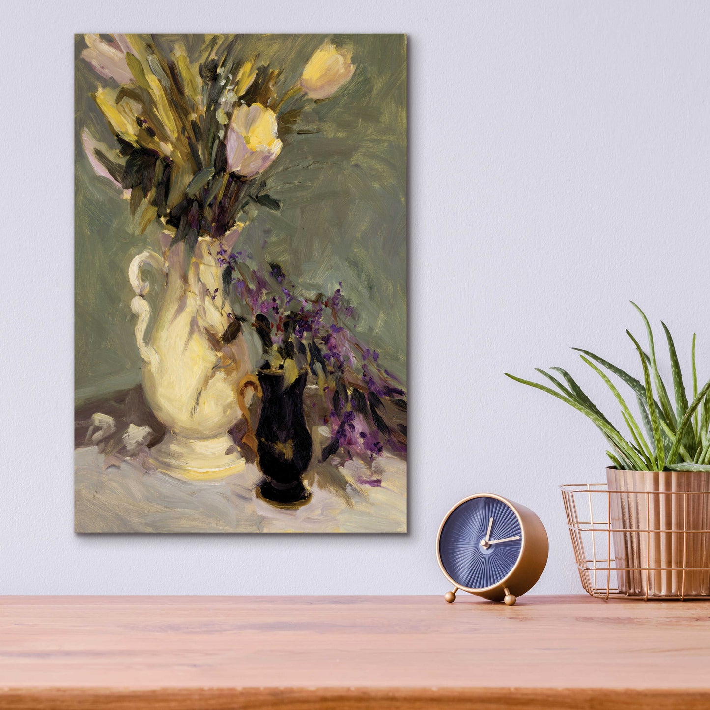 Epic Art 'Tulips And Lavender' by Allayn Stevens, Acrylic Glass Wall Art,12x16