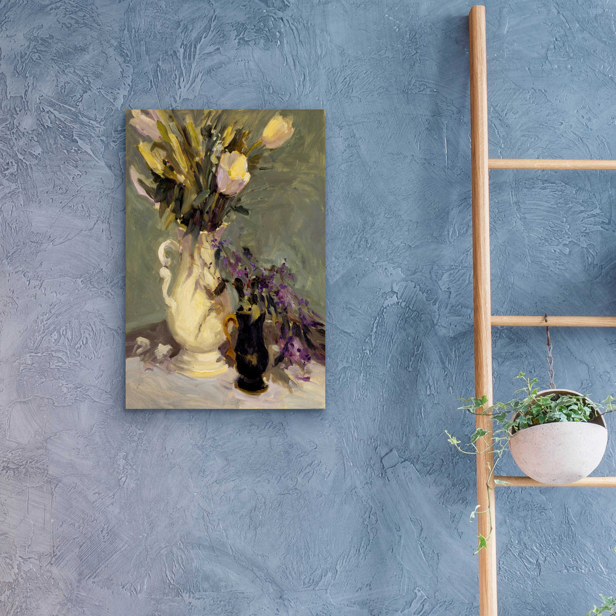 Tulips And Lavender by Allayn Stevens - 16x24 acrylic wall art in a room
