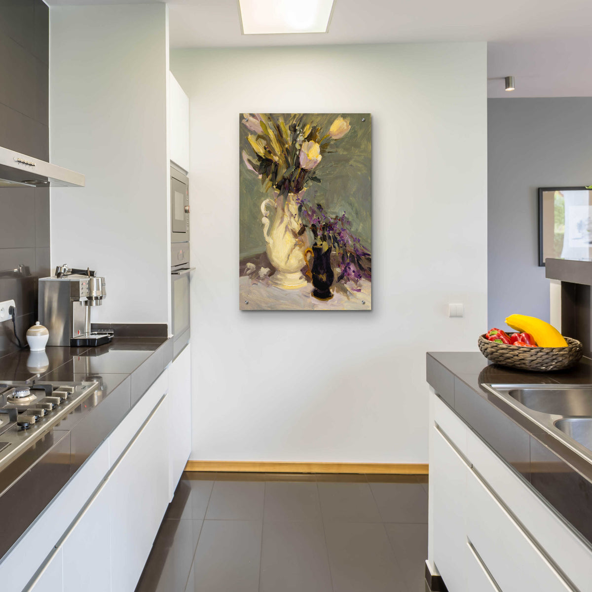 Tulips And Lavender by Allayn Stevens - 24x36 acrylic wall art in a room