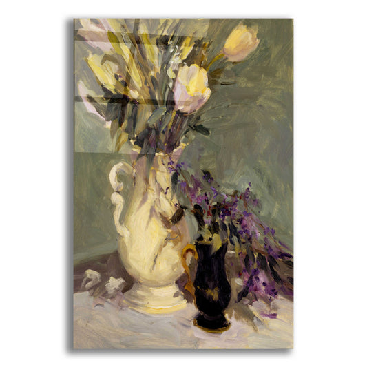 Epic Art 'Tulips And Lavender' by Allayn Stevens, Acrylic Glass Wall Art