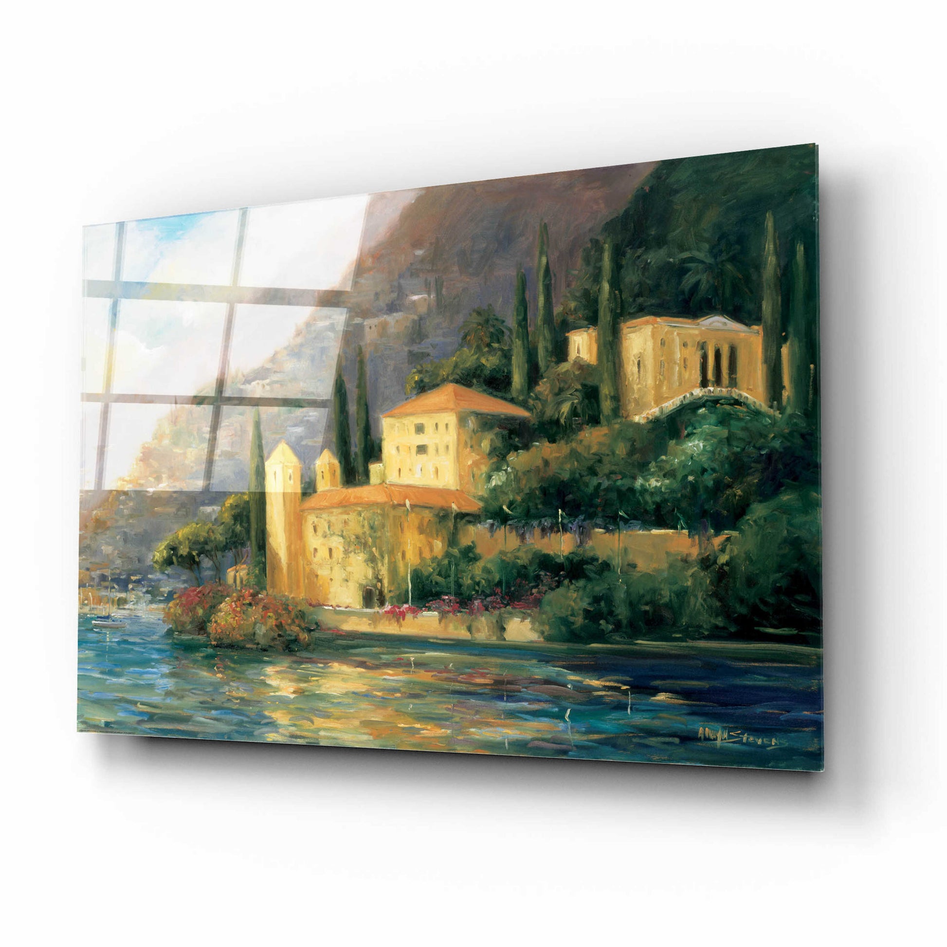 Epic Art 'Lake Villa' by Allayn Stevens, Acrylic Glass Wall Art,16x12