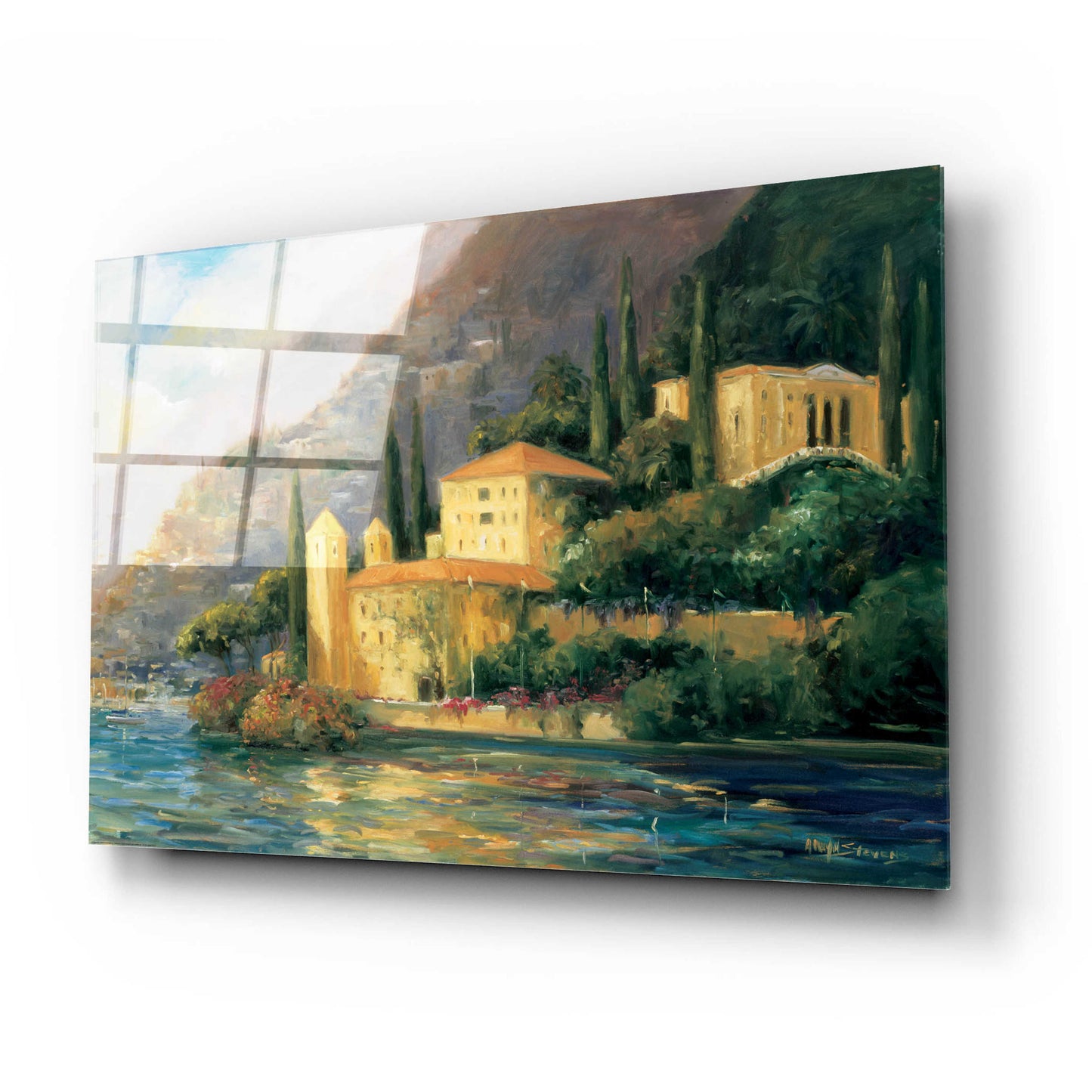 Epic Art 'Lake Villa' by Allayn Stevens, Acrylic Glass Wall Art,24x16