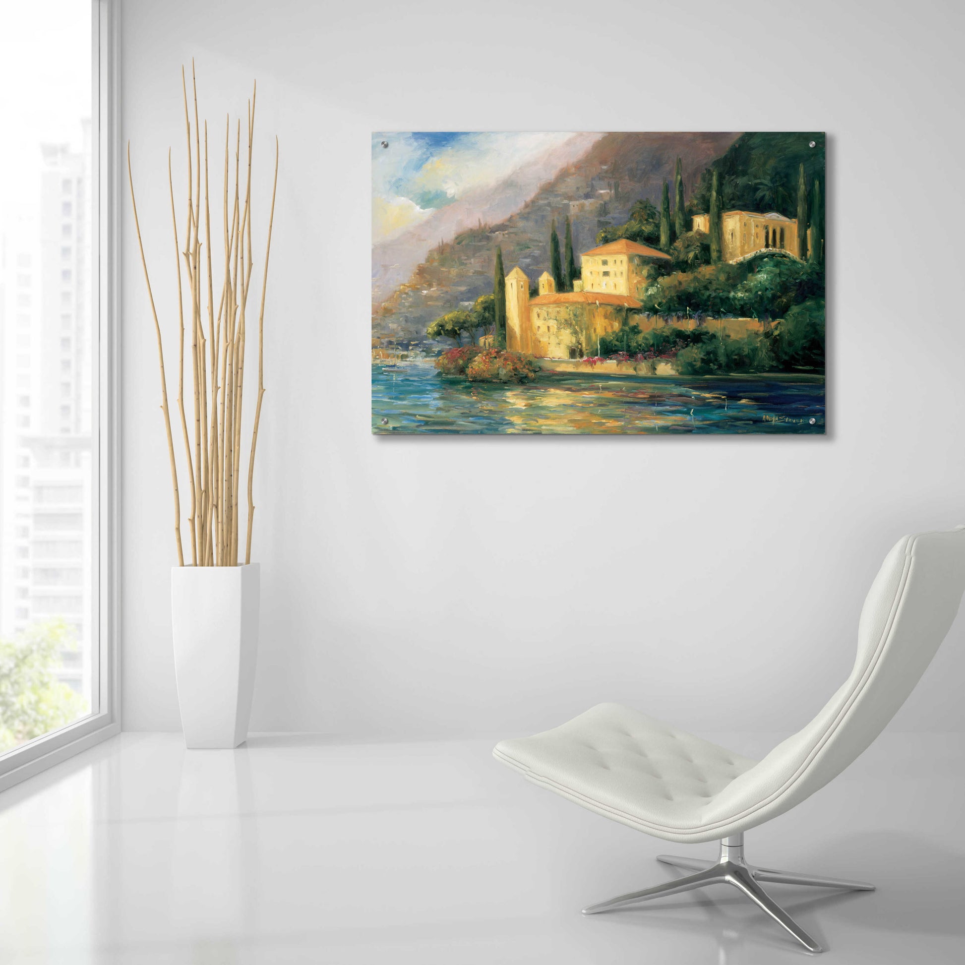 Epic Art 'Lake Villa' by Allayn Stevens, Acrylic Glass Wall Art,36x24