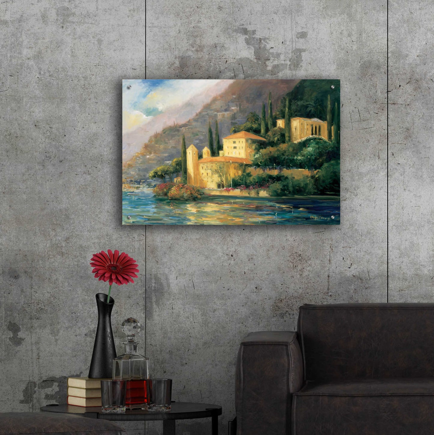 Epic Art 'Lake Villa' by Allayn Stevens, Acrylic Glass Wall Art,36x24