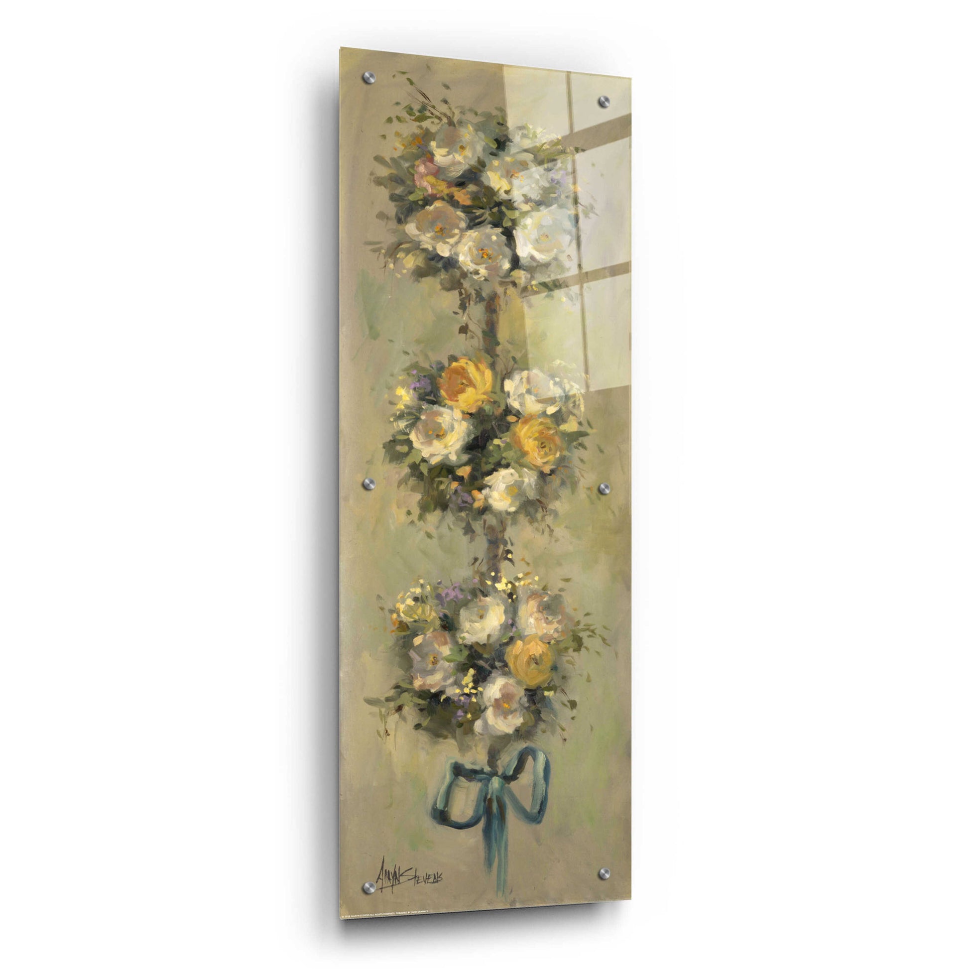 Epic Art 'Topiary Bouquet 1' by Allayn Stevens, Acrylic Glass Wall Art,12x36