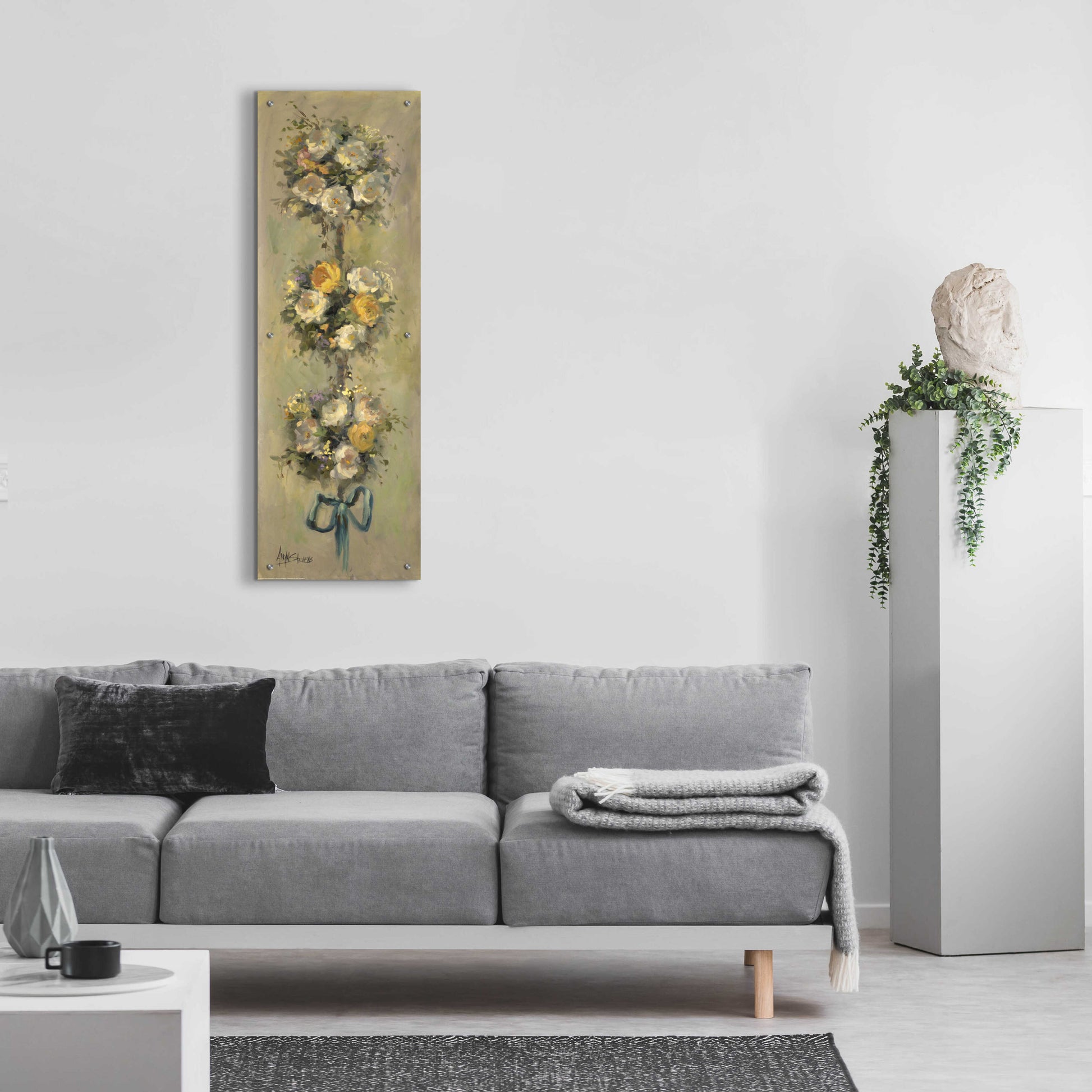 Epic Art 'Topiary Bouquet 1' by Allayn Stevens, Acrylic Glass Wall Art,16x48