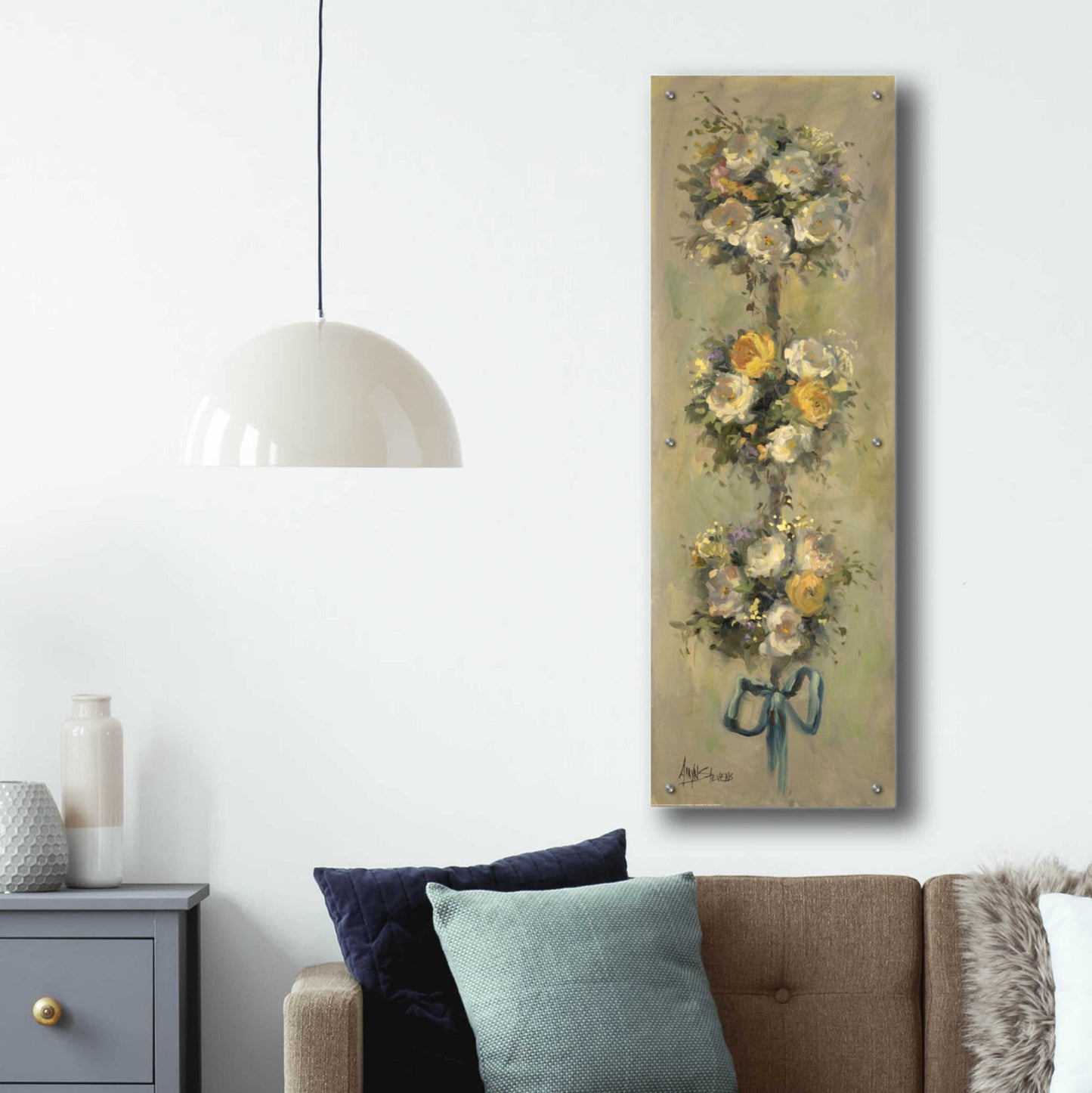 Epic Art 'Topiary Bouquet 1' by Allayn Stevens, Acrylic Glass Wall Art,16x48