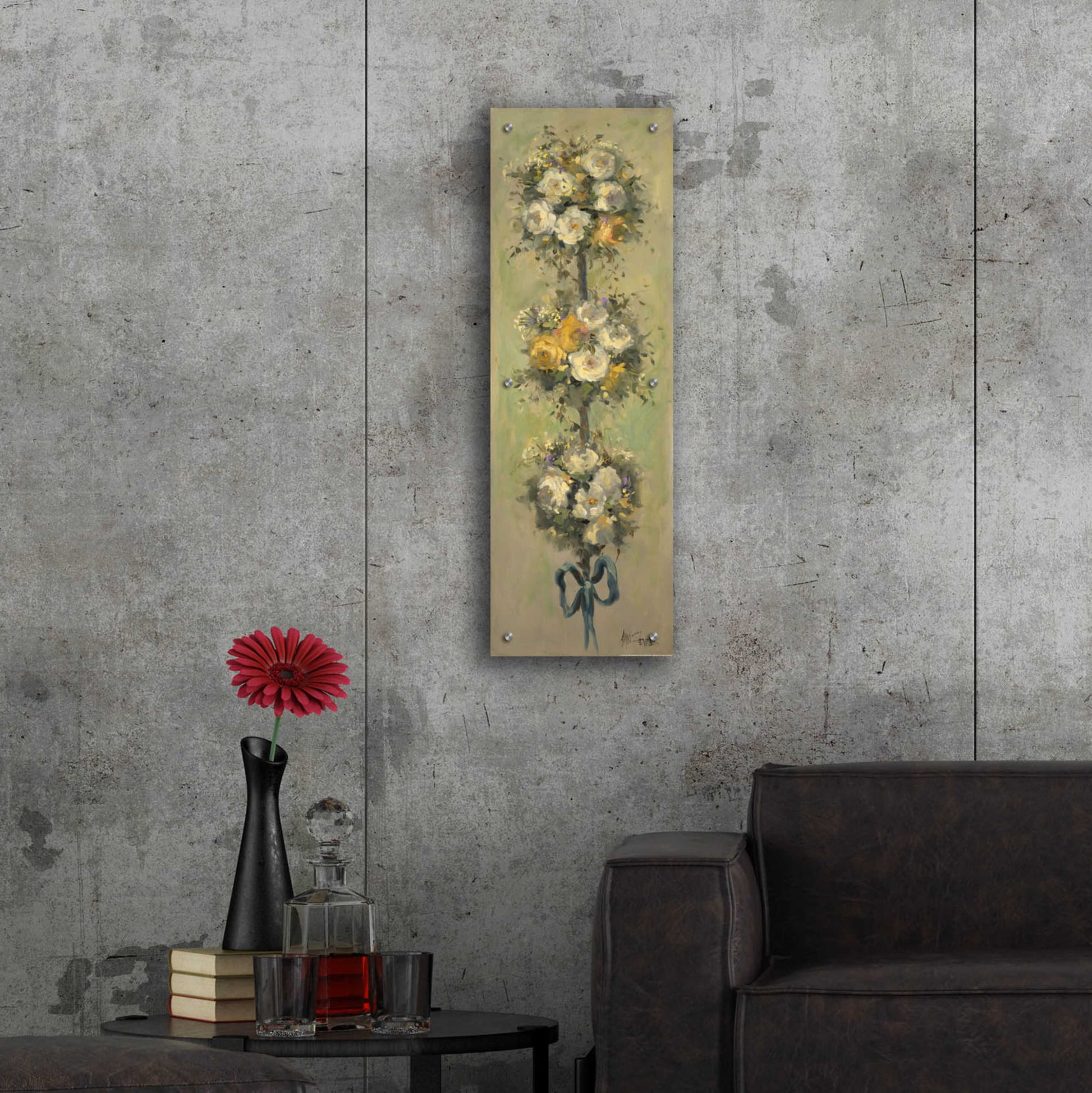 Epic Art 'Topiary Bouquet 2' by Allayn Stevens, Acrylic Glass Wall Art,12x36