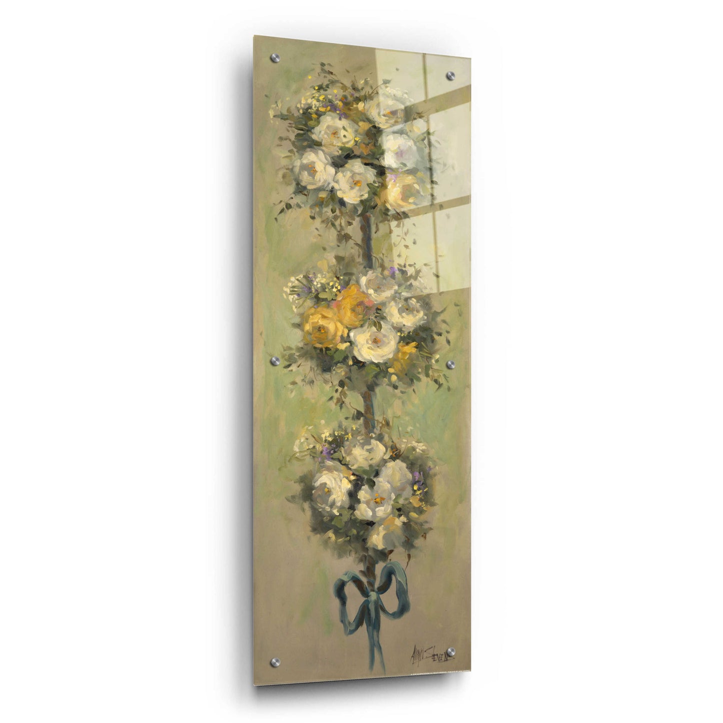 Epic Art 'Topiary Bouquet 2' by Allayn Stevens, Acrylic Glass Wall Art,16x48