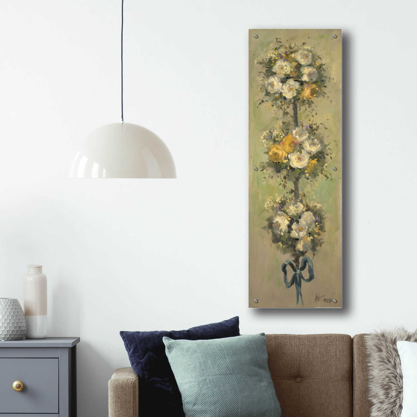 Epic Art 'Topiary Bouquet 2' by Allayn Stevens, Acrylic Glass Wall Art,16x48