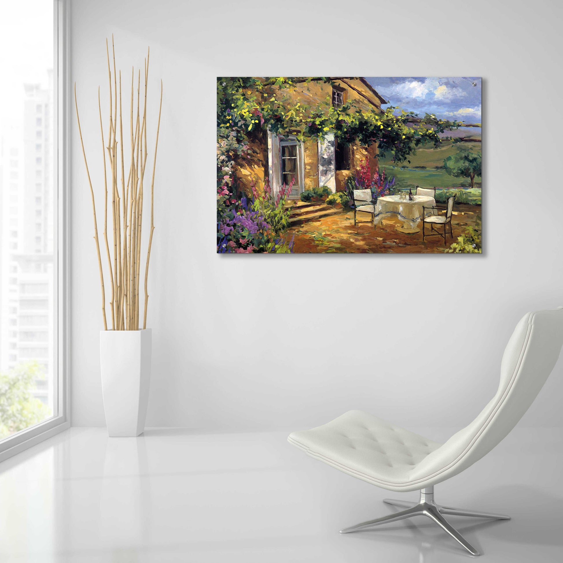 Epic Art 'Vineyard Villa' by Allayn Stevens, Acrylic Glass Wall Art,36x24