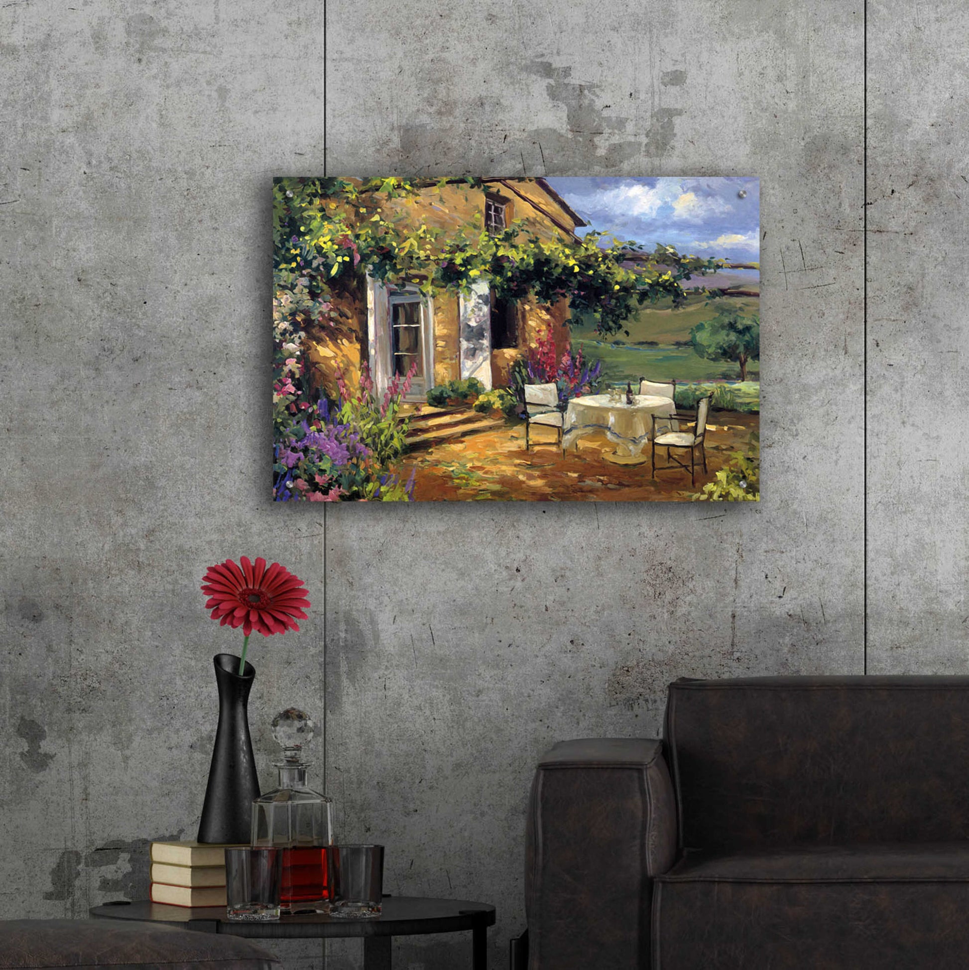 Epic Art 'Vineyard Villa' by Allayn Stevens, Acrylic Glass Wall Art,36x24