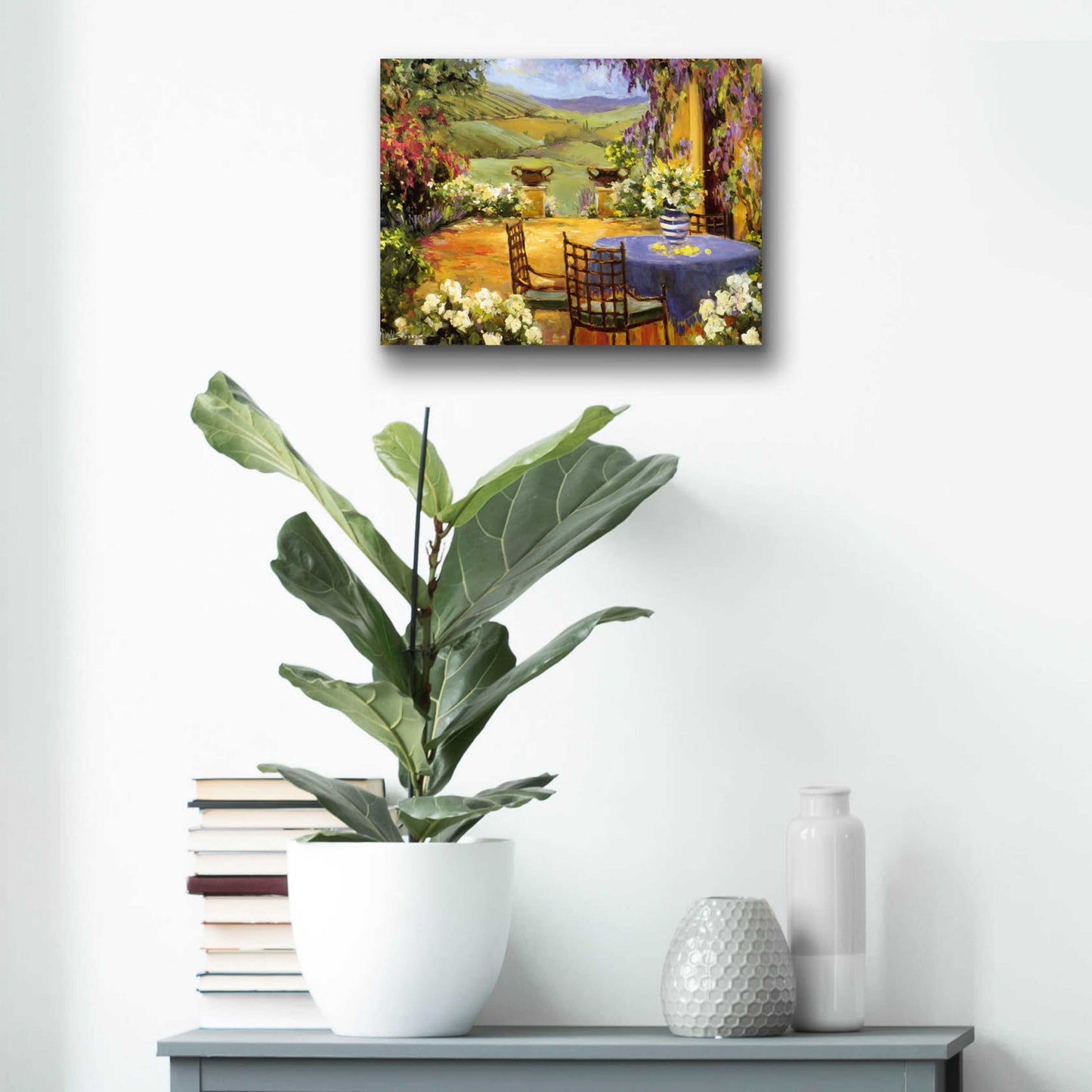 Epic Art 'Countryside Terrace' by Allayn Stevens, Acrylic Glass Wall Art,16x12