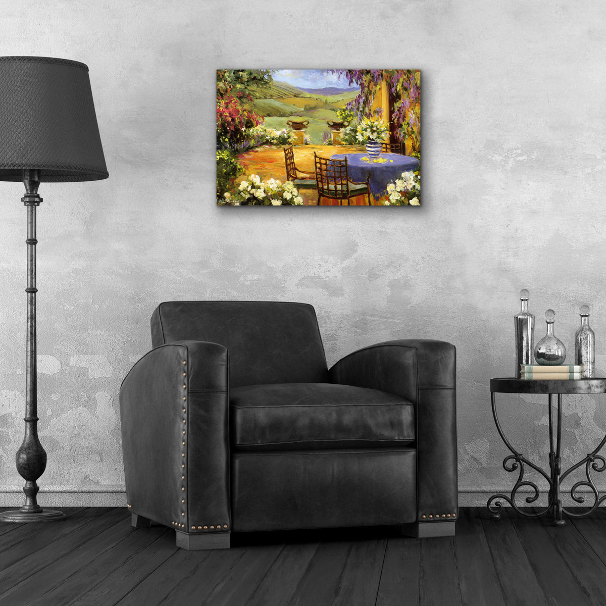 Countryside Terrace by Allayn Stevens - 24x16 acrylic wall art in a room