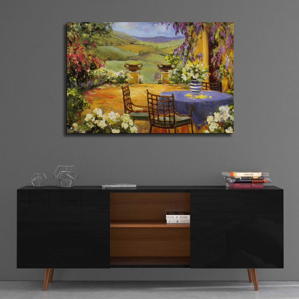 Countryside Terrace by Allayn Stevens - 36x24 acrylic wall art in a room