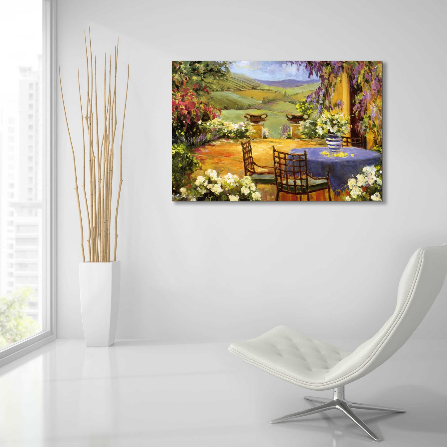 Epic Art 'Countryside Terrace' by Allayn Stevens, Acrylic Glass Wall Art,36x24