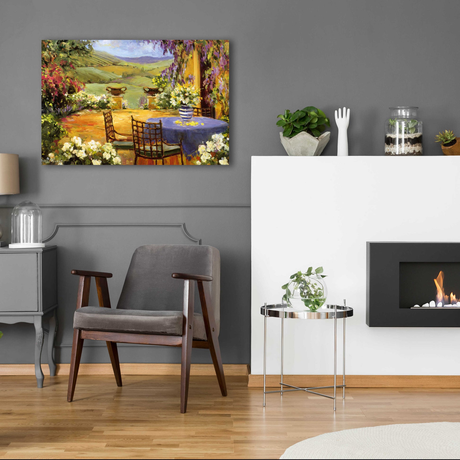 Epic Art 'Countryside Terrace' by Allayn Stevens, Acrylic Glass Wall Art,36x24