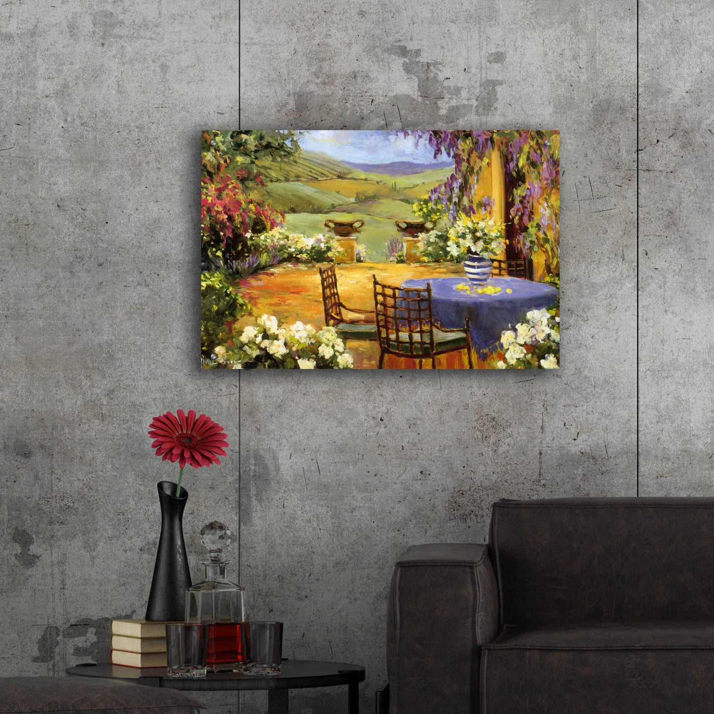 Epic Art 'Countryside Terrace' by Allayn Stevens, Acrylic Glass Wall Art,36x24