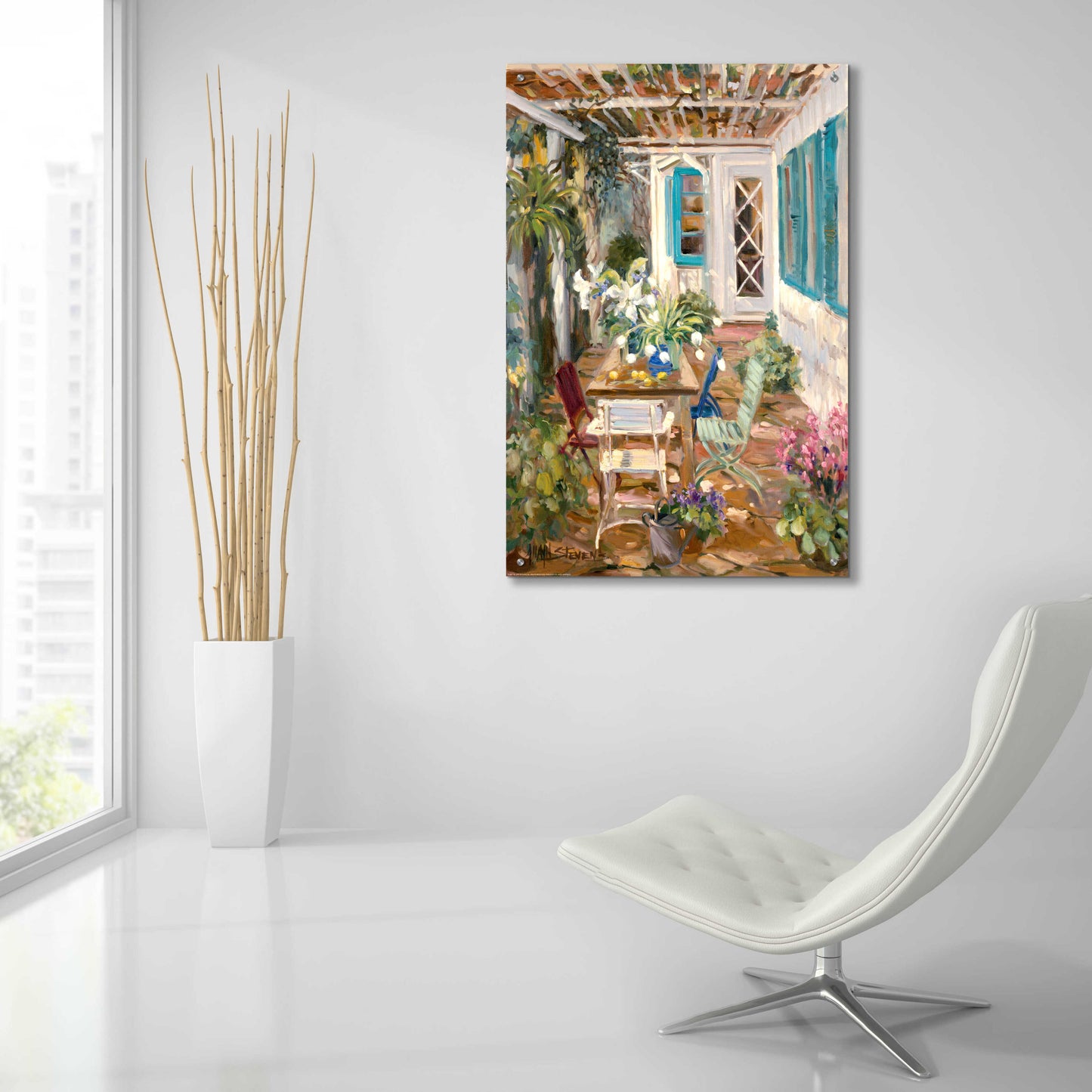 Epic Art 'Summer Garden' by Allayn Stevens, Acrylic Glass Wall Art,24x36