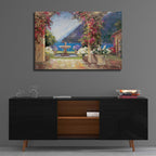 Seaside Fountain by Allayn Stevens - 36x24 acrylic wall art in a room