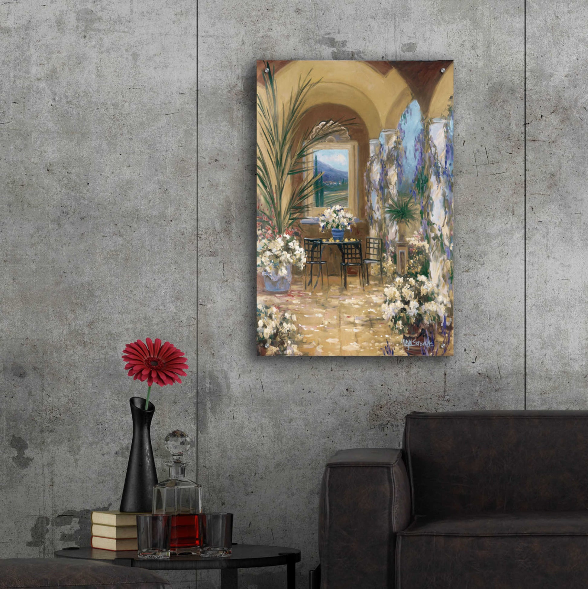 Epic Art 'The Veranda 1' by Allayn Stevens, Acrylic Glass Wall Art,24x36