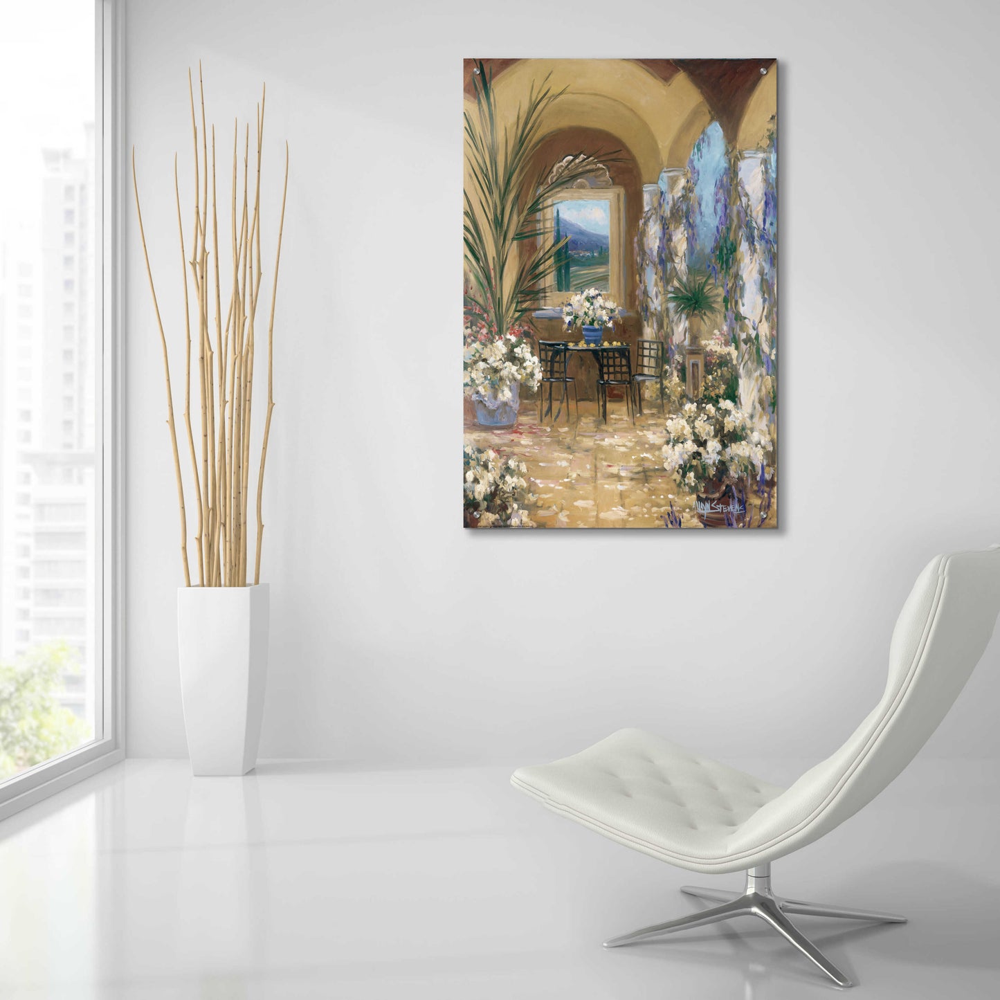 Epic Art 'The Veranda 1' by Allayn Stevens, Acrylic Glass Wall Art,24x36