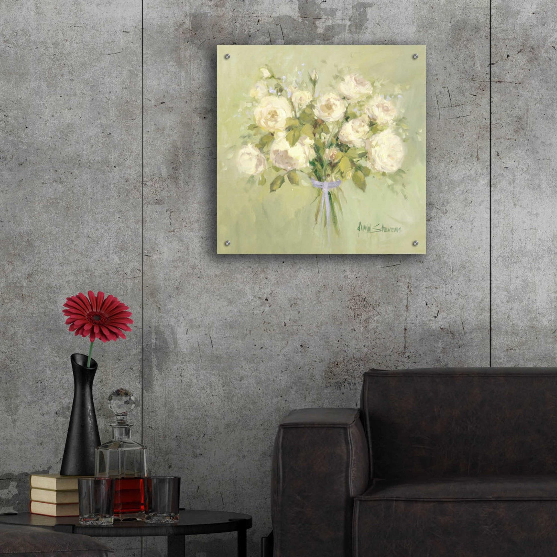 Epic Art 'Rose Bouquet 2' by Allayn Stevens, Acrylic Glass Wall Art,24x24