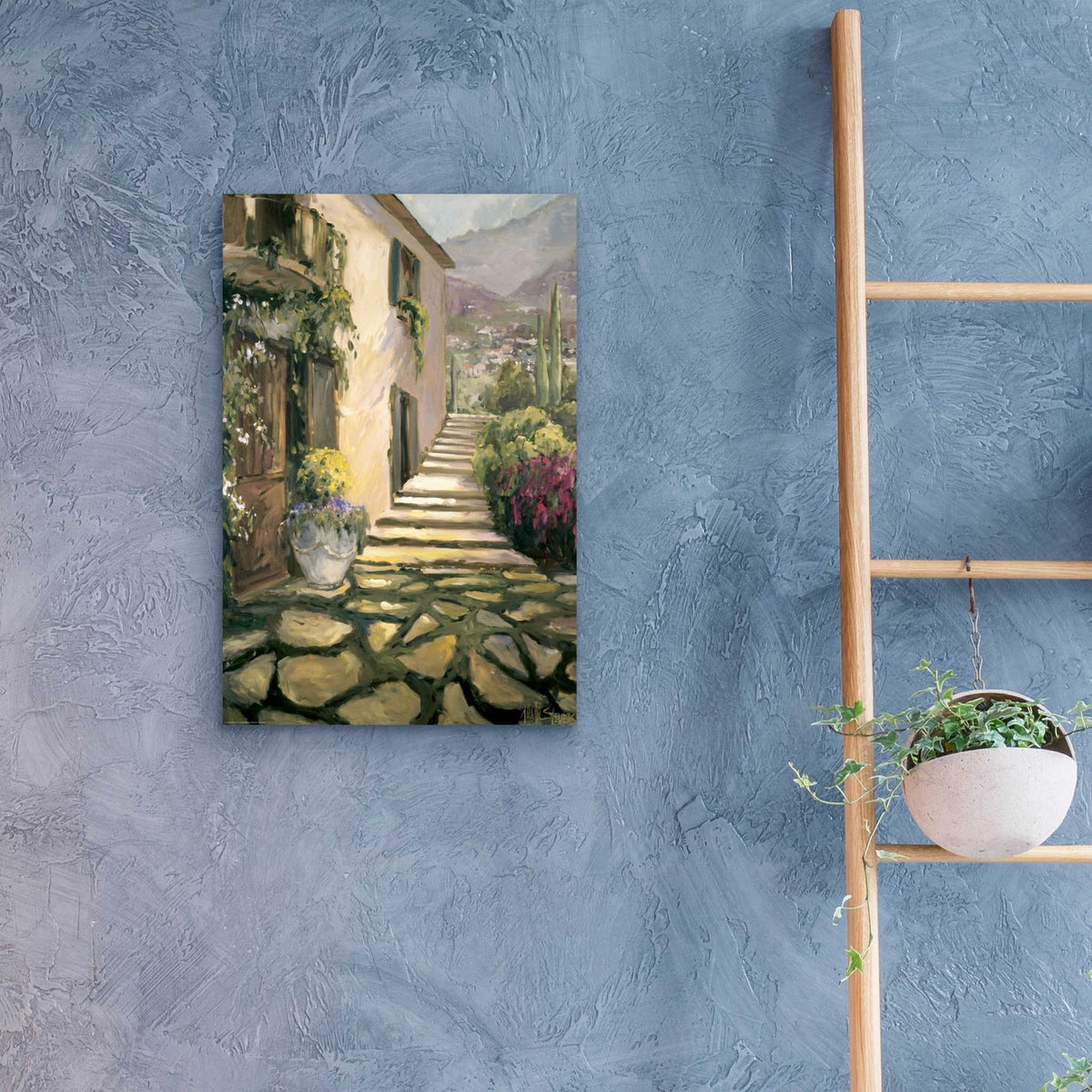 Sunlit Villa II by Allayn Stevens - 16x24 acrylic wall art in a room