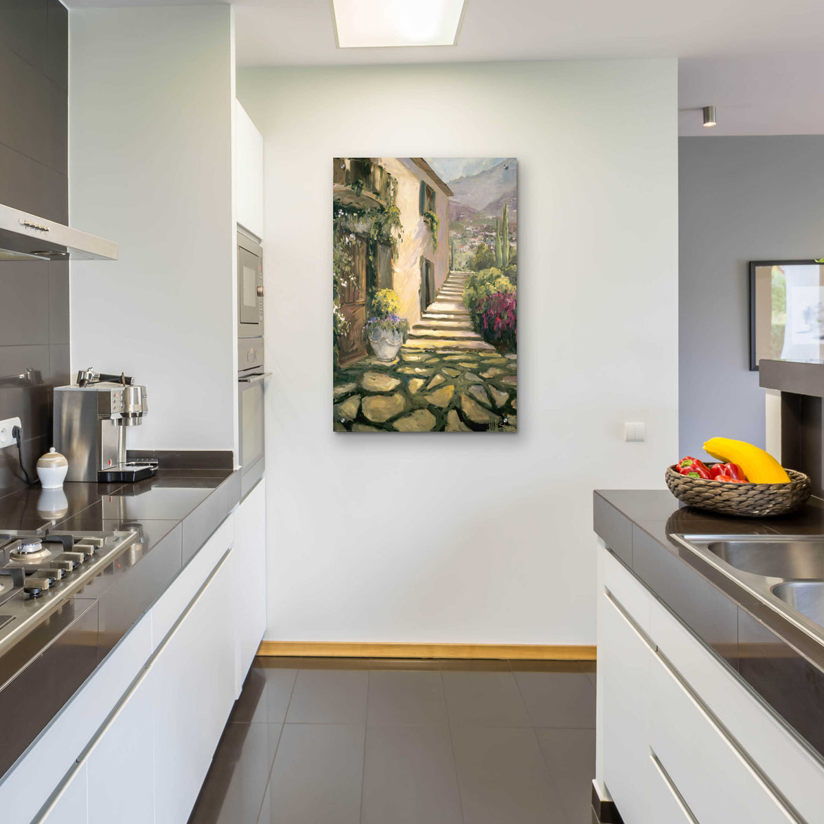 Sunlit Villa II by Allayn Stevens - 24x36 acrylic wall art in a room