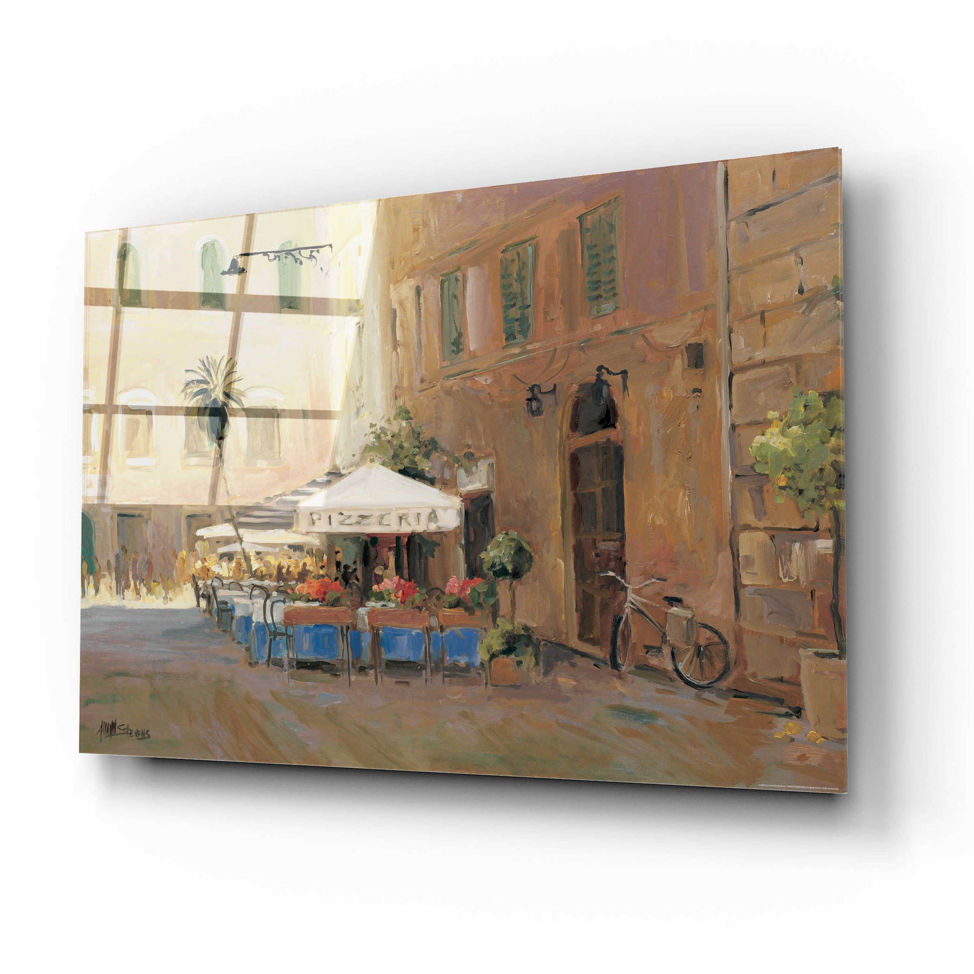 Epic Art 'Cafe Roma' by Allayn Stevens, Acrylic Glass Wall Art,16x12