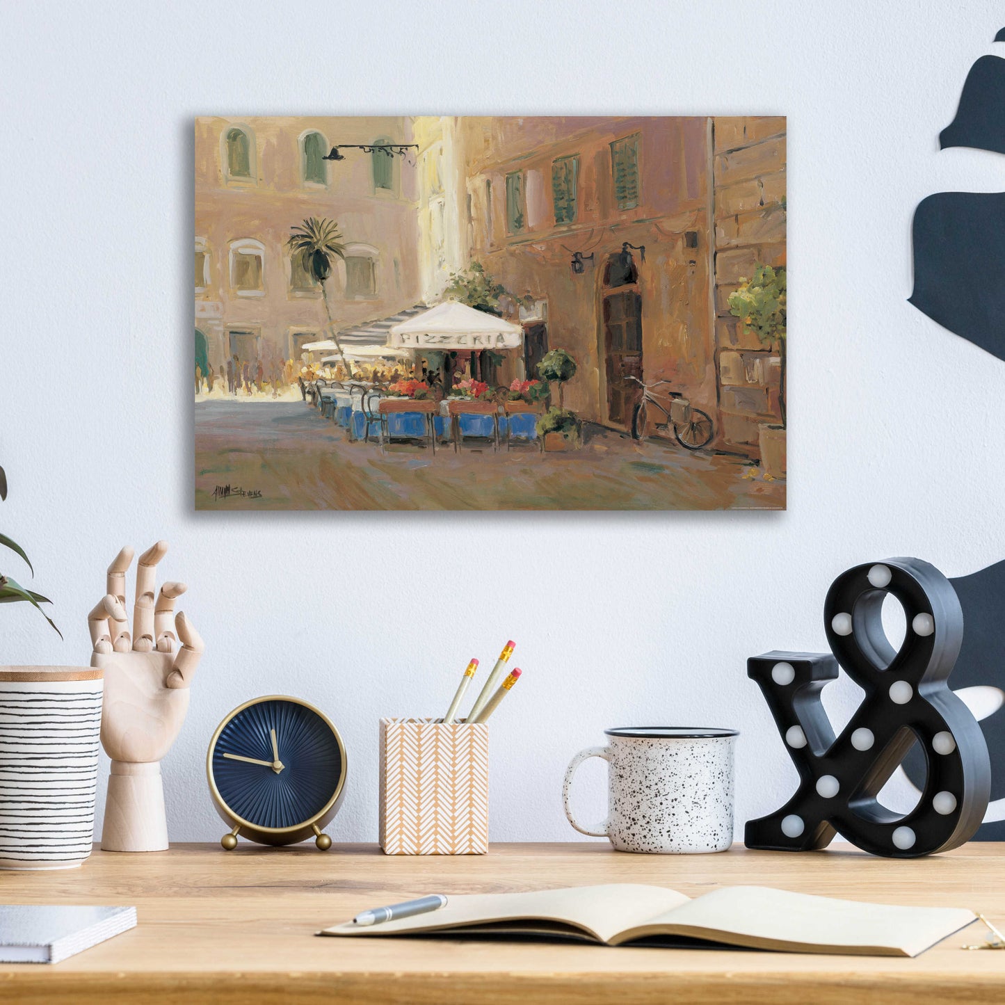 Epic Art 'Cafe Roma' by Allayn Stevens, Acrylic Glass Wall Art,16x12