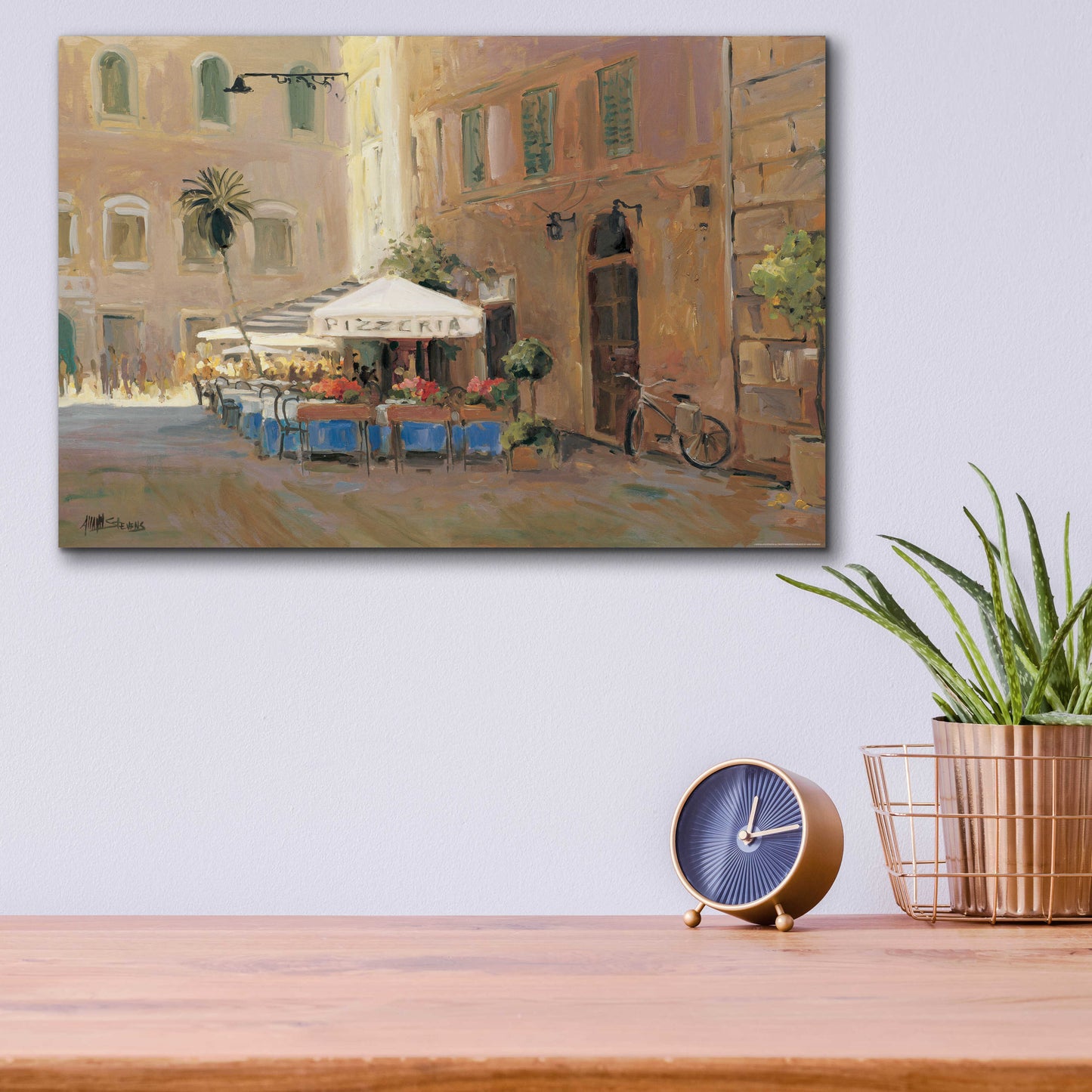 Epic Art 'Cafe Roma' by Allayn Stevens, Acrylic Glass Wall Art,16x12