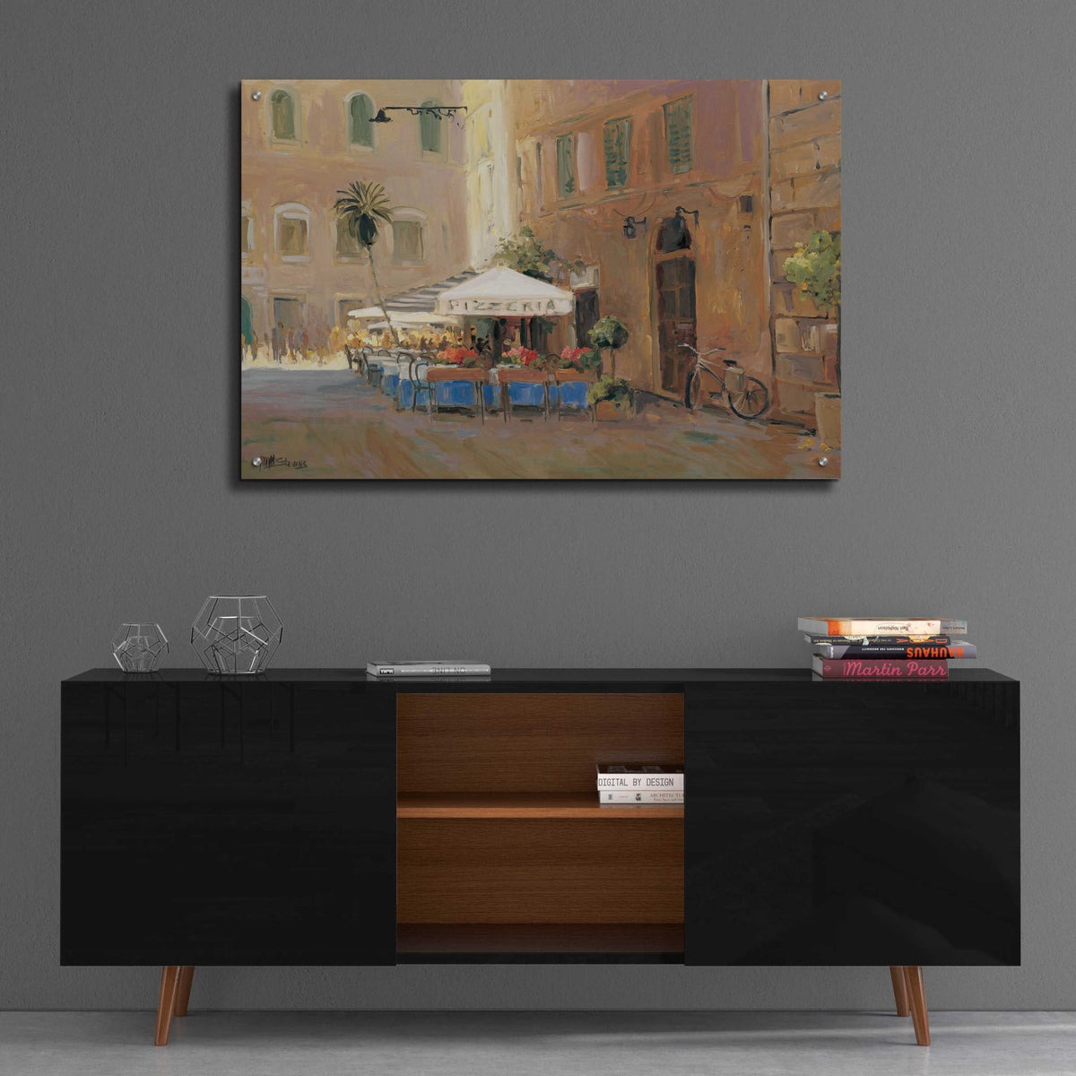 Cafe Roma by Allayn Stevens - 36x24 acrylic wall art in a room