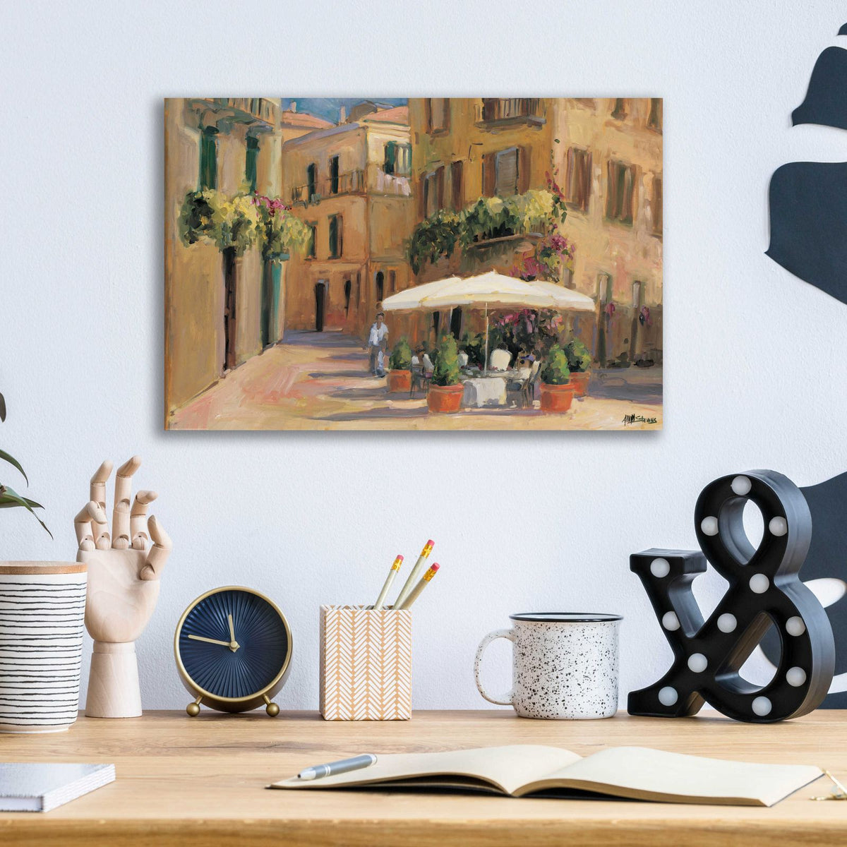 Cafe Bordeaux by Allayn Stevens - 16x12 acrylic wall art in a room