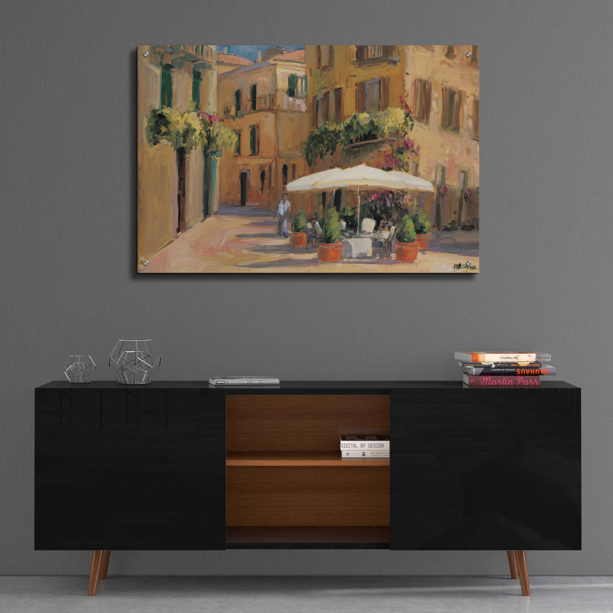 Cafe Bordeaux by Allayn Stevens - 36x24 acrylic wall art in a room